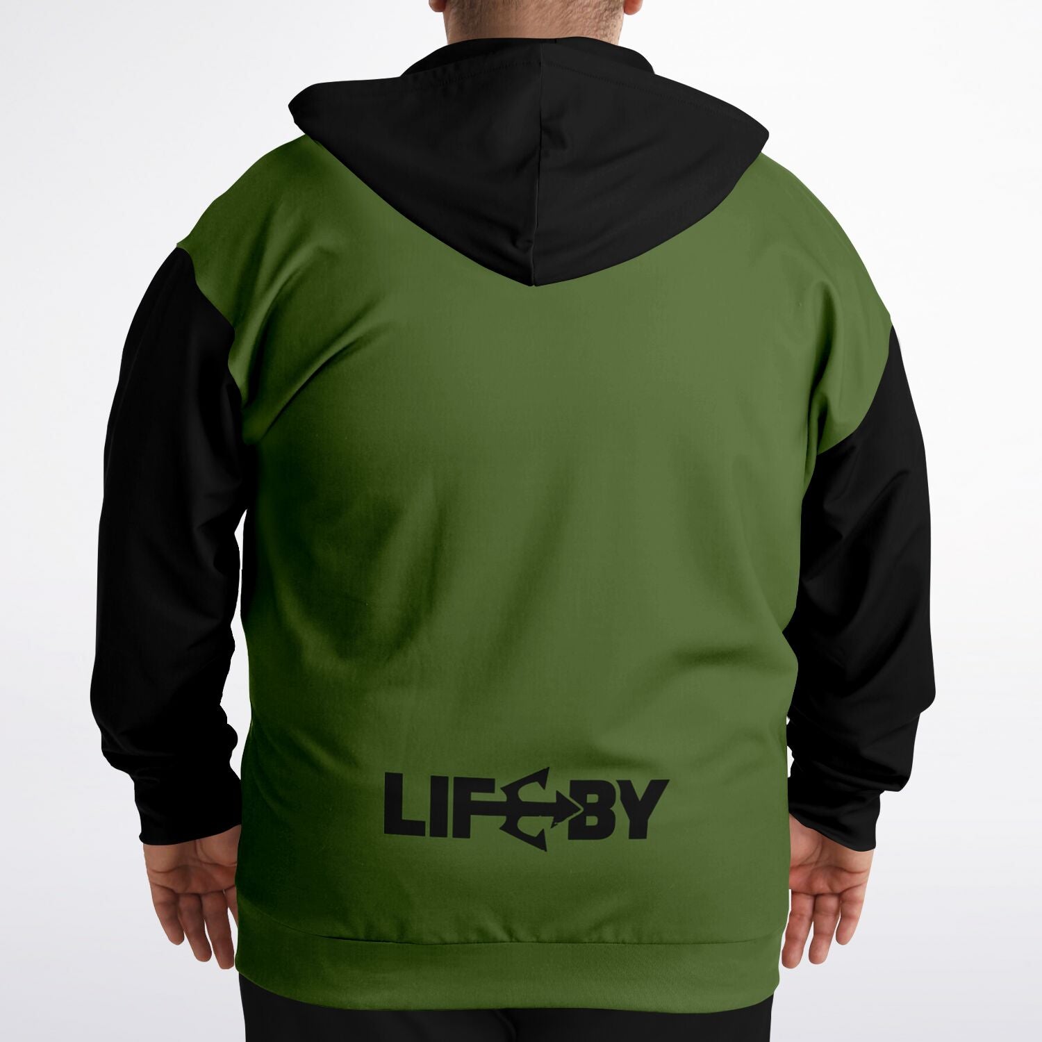 LifeBy Military Green Athletic Plus-size Ziphoodie - LifeBy Fitness