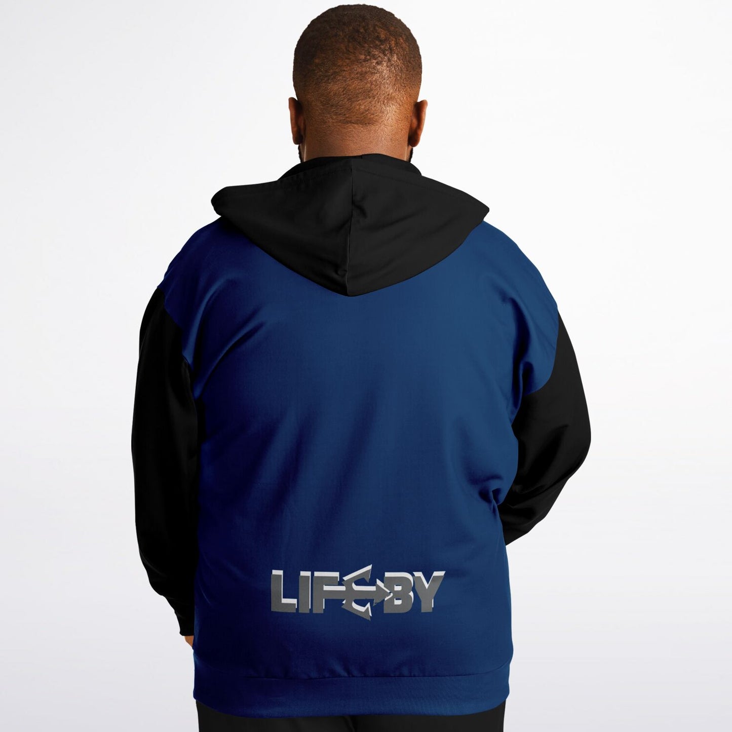 LifeBy Navy Blue Athletic Plus-size Ziphoodie - LifeBy Fitness