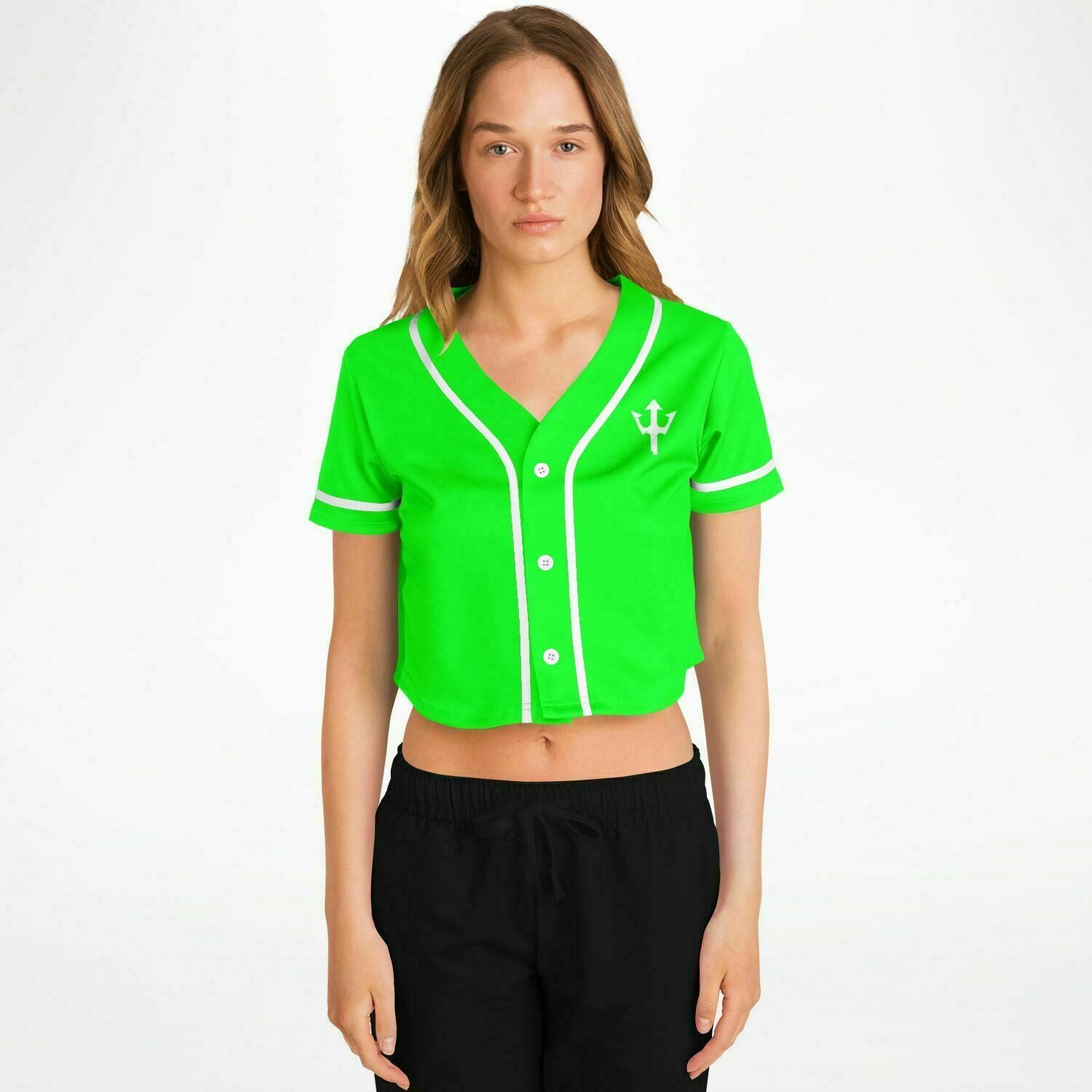 Women's LifeBy Viper Green Cropped Baseball Jersey - LifeBy Fitness