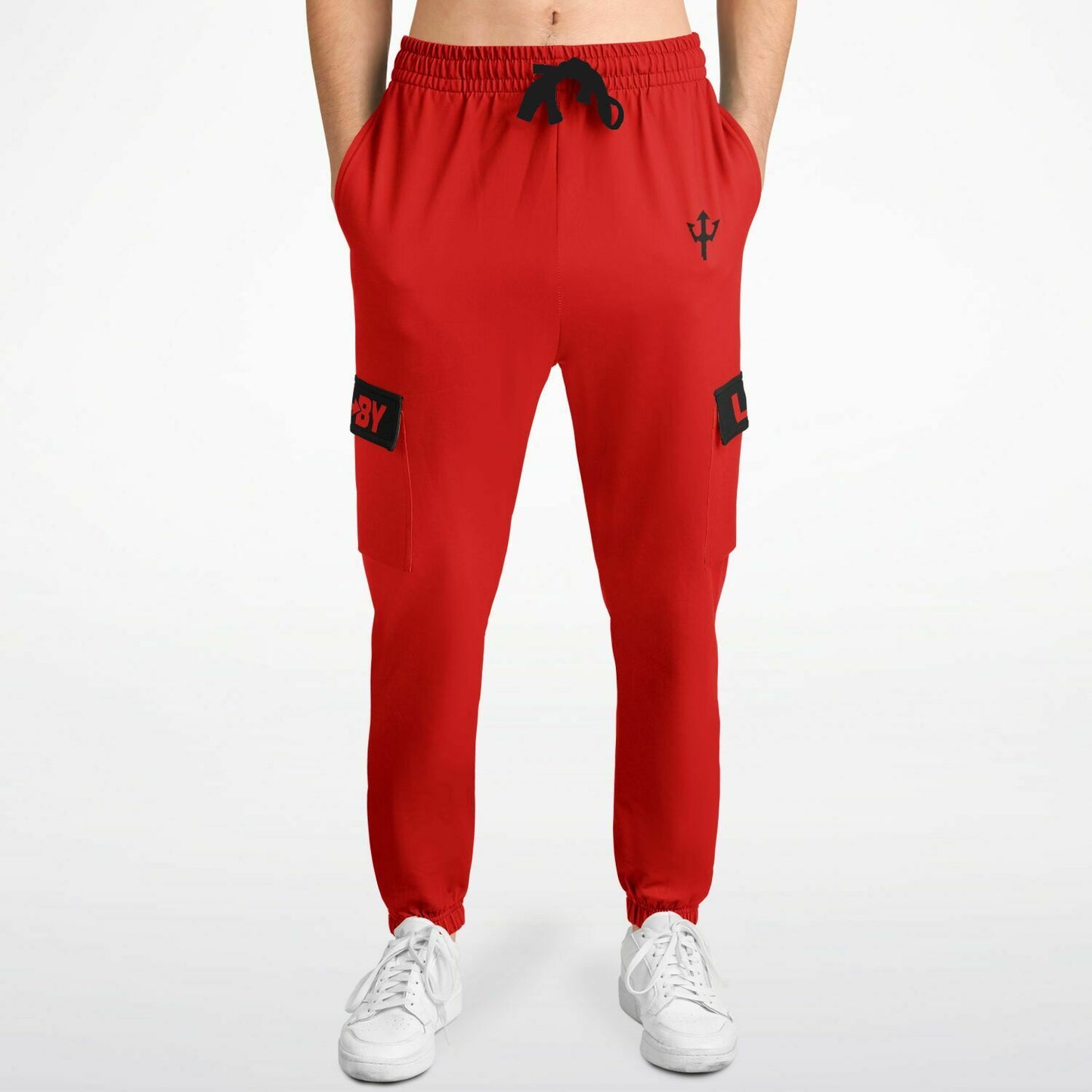 LifeBy Red Athletic Cargo Joggers - LifeBy Fitness