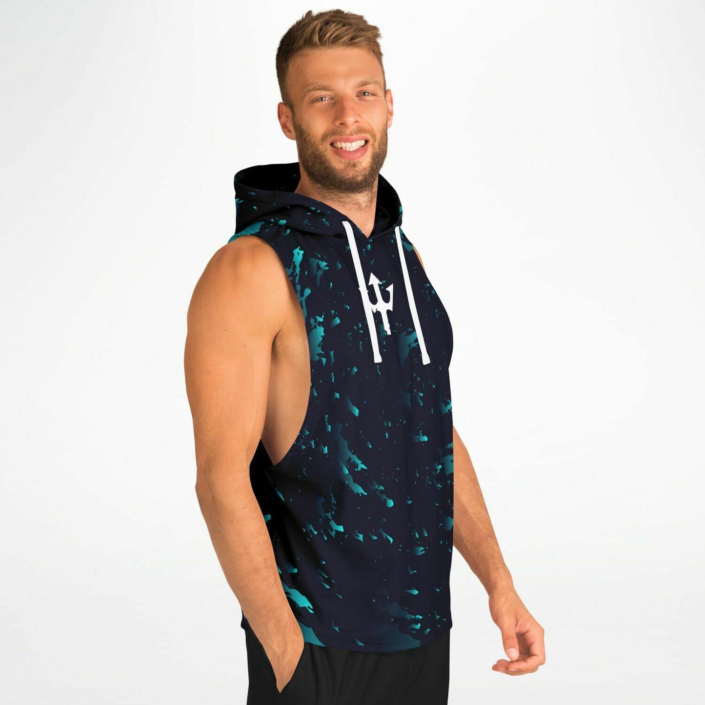 Blue Swirls Sleeveless Hoodie