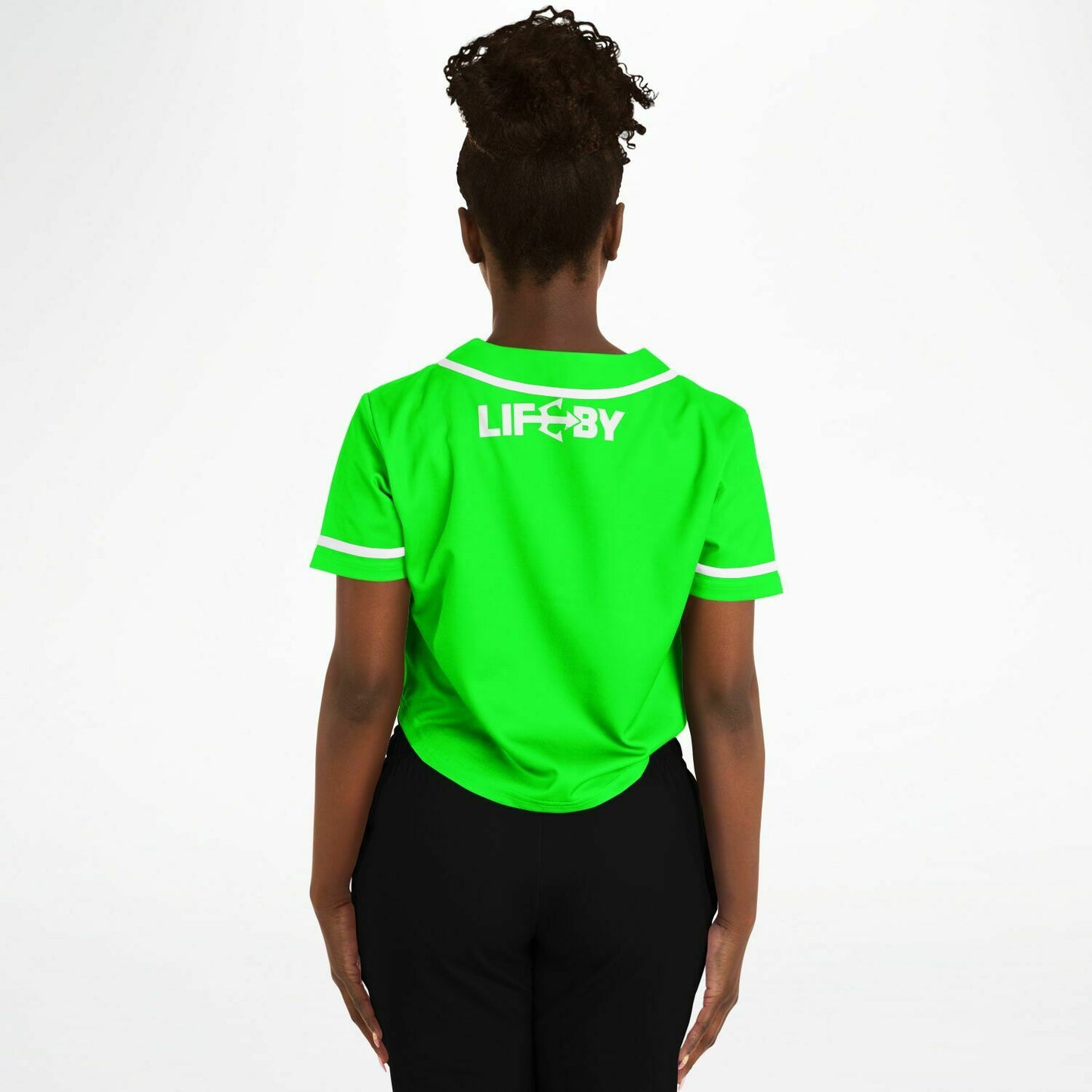 Women's LifeBy Viper Green Cropped Baseball Jersey - LifeBy Fitness