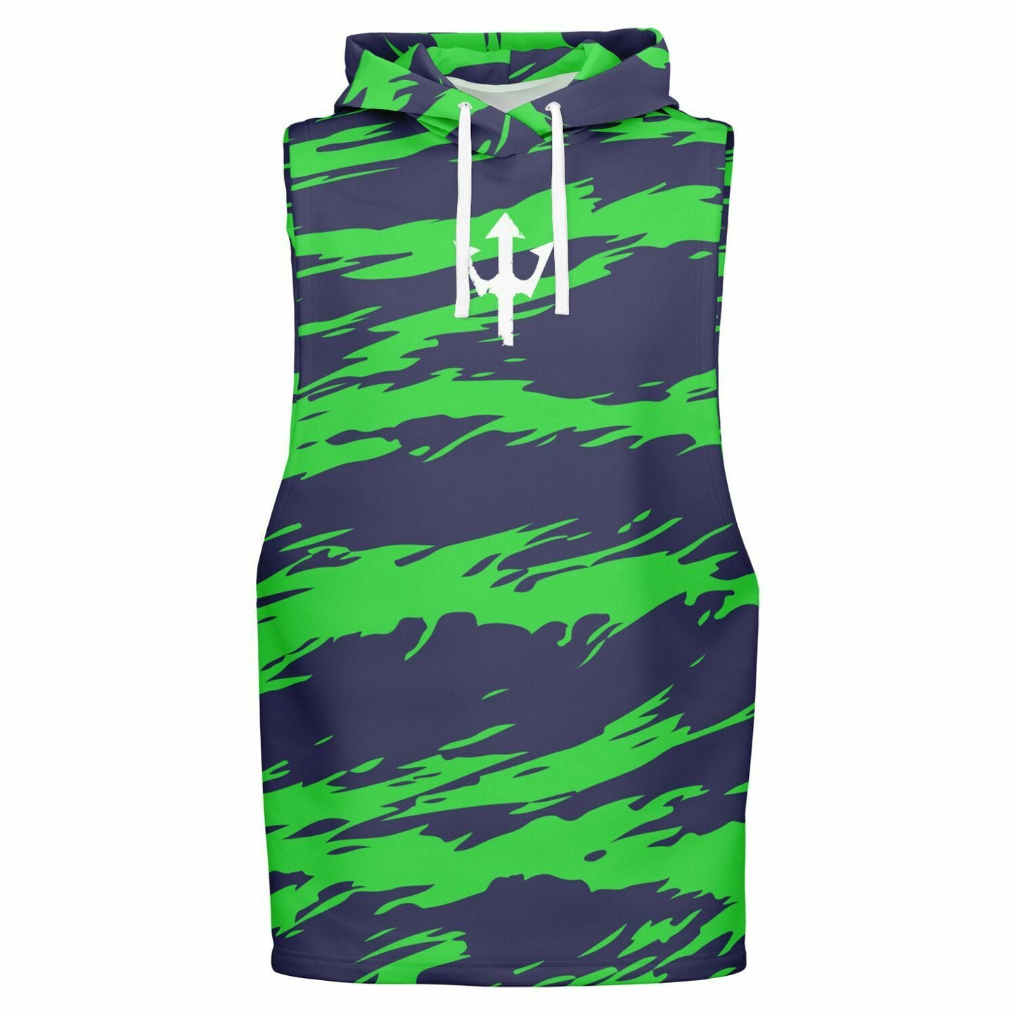 Green Dash Sleeveless Hoodie