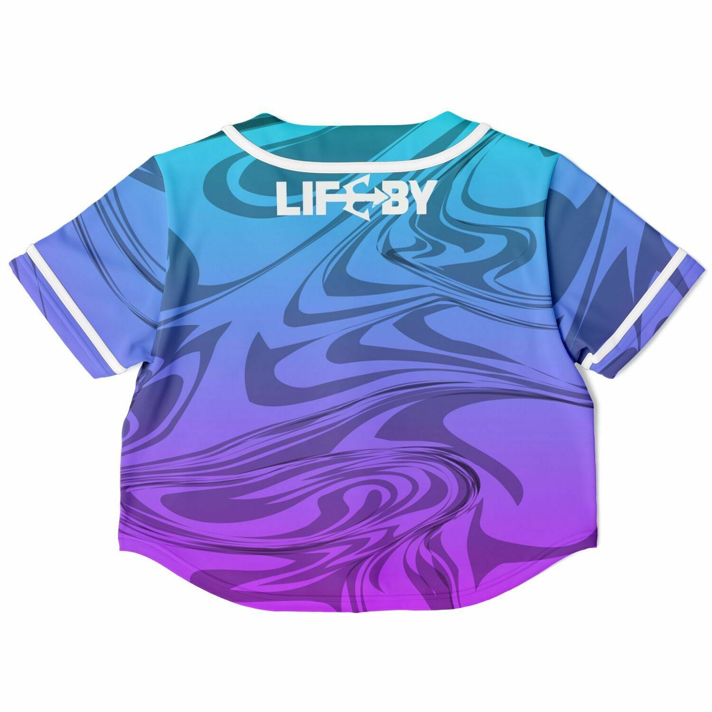 Women's LifeBy Purple Swirl Cropped Baseball Jersey - LifeBy Fitness