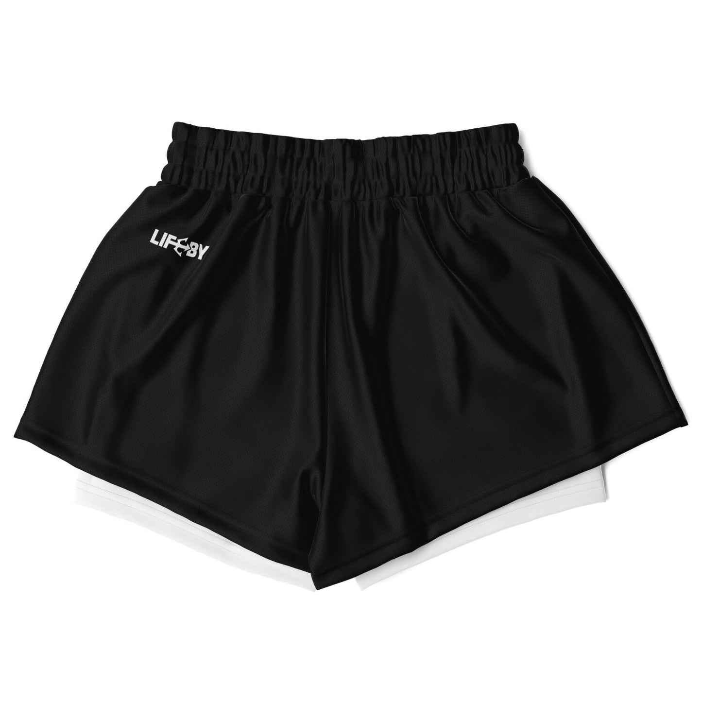 Women's LifeBy Black 2-in-1  Sports Shorts - LifeBy Fitness