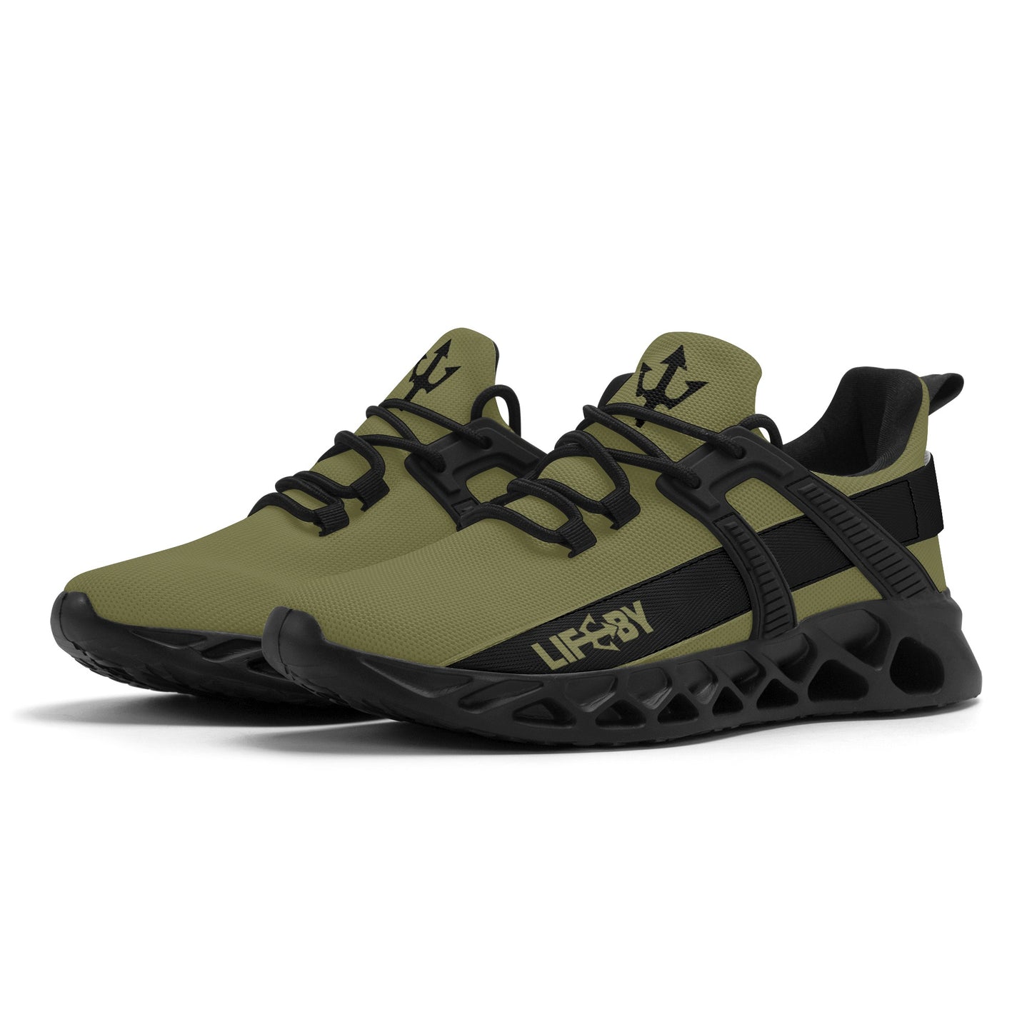 Men's LifeBy Khaki Elastic Sneakers - LifeBy Fitness