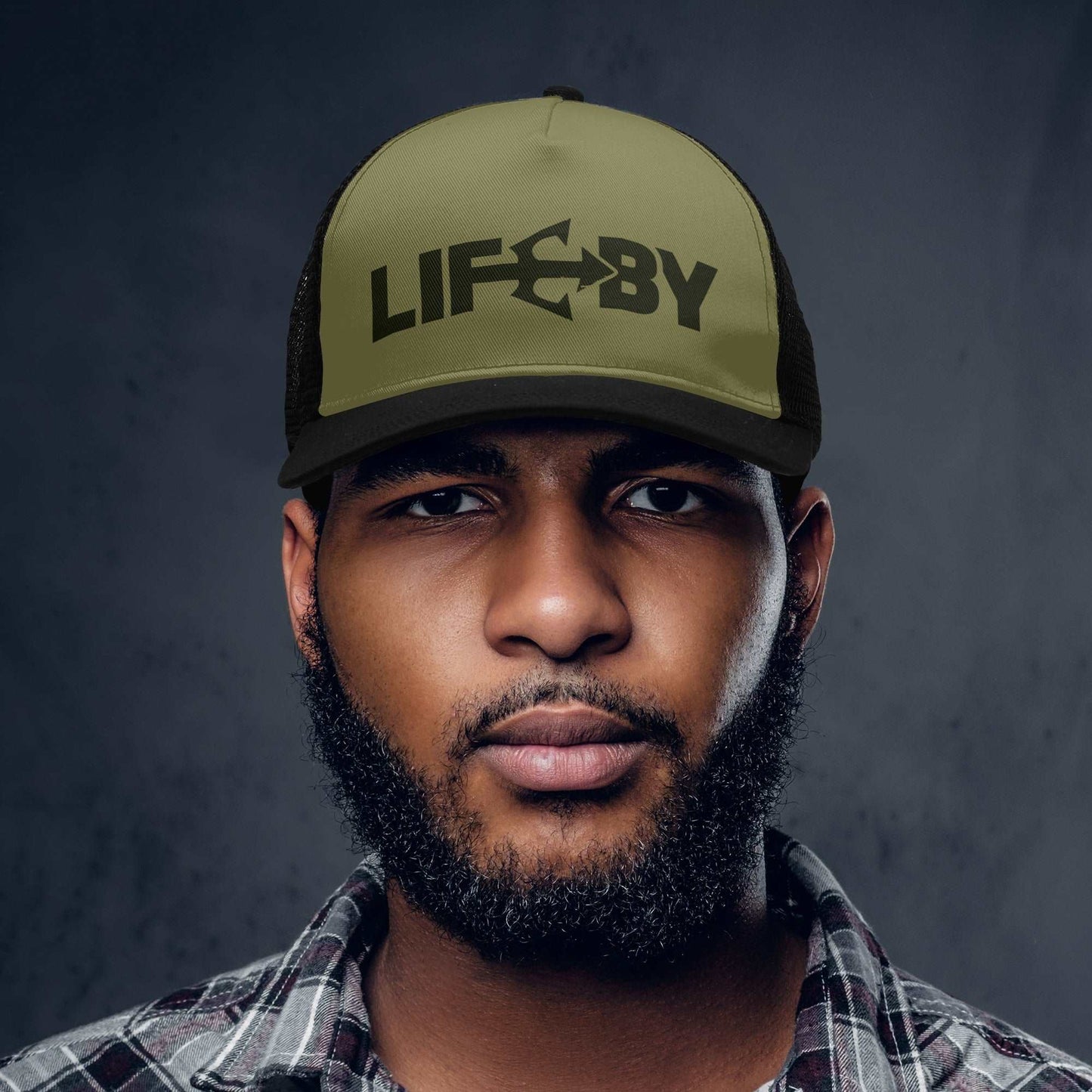 Khaki LifeBy Mesh Baseball Cap - LifeBy Fitness