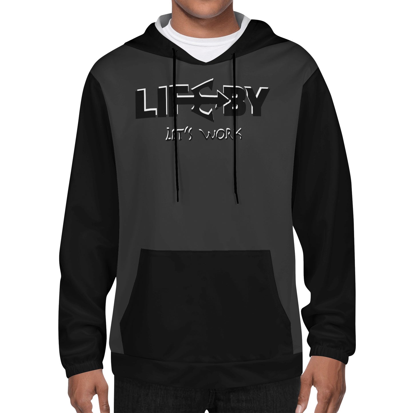 Men's Lightweight LifeBy Black/White Hoodie - LifeBy Fitness