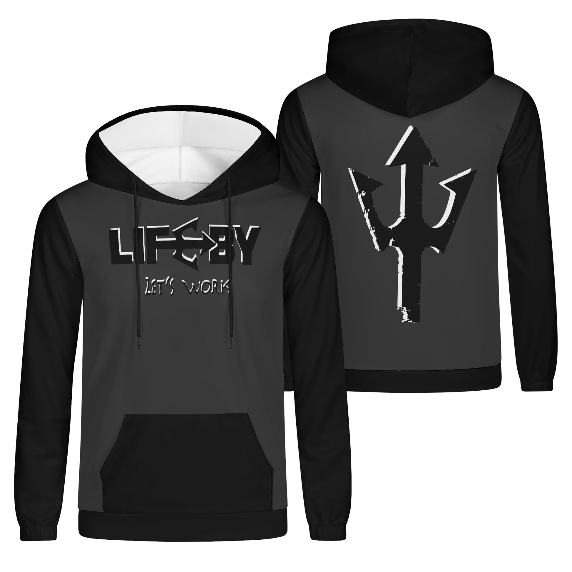 Men's Lightweight LifeBy Black/White Hoodie - LifeBy Fitness