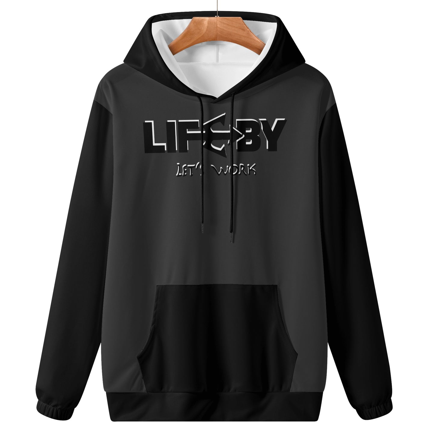 Men's Lightweight LifeBy Black/White Hoodie - LifeBy Fitness