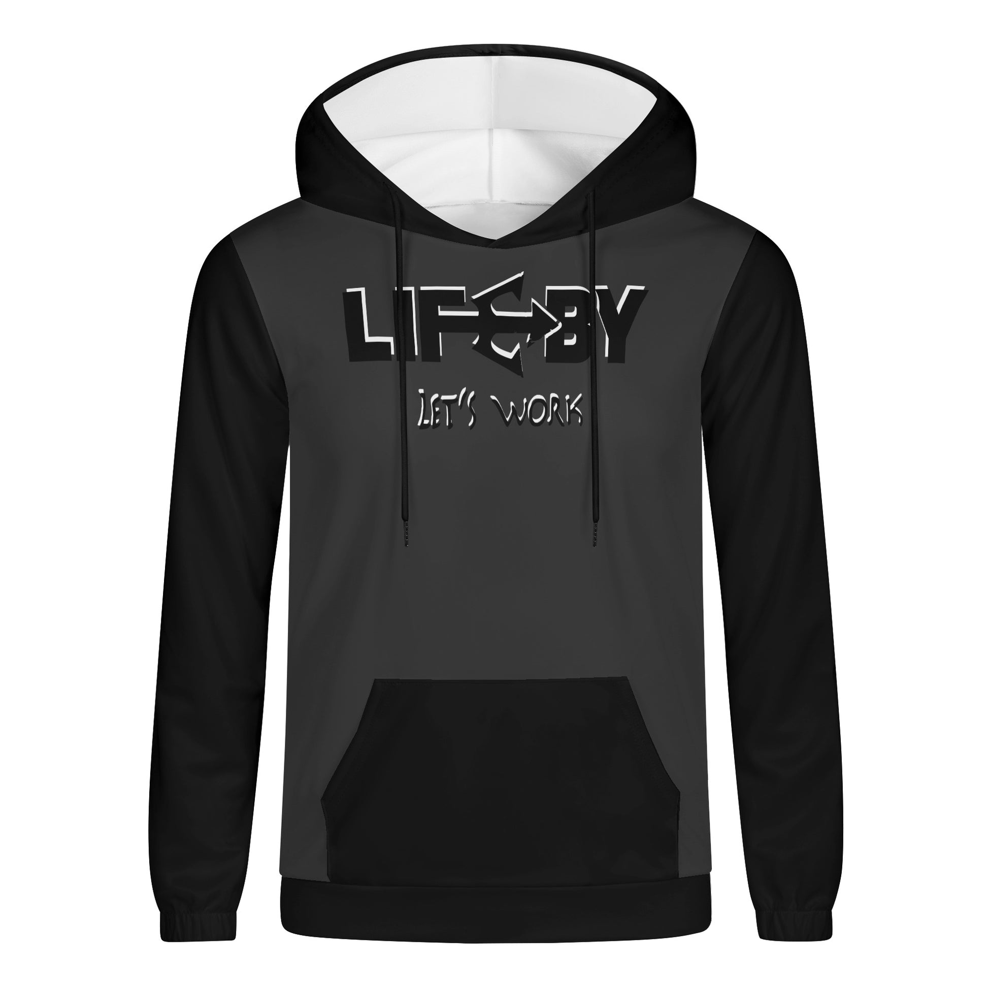 Men's Lightweight LifeBy Black/White Hoodie - LifeBy Fitness