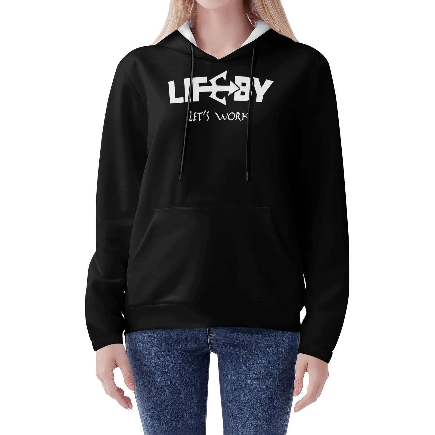 Women's Lightweight LifeBy Black Hoodie - LifeBy Fitness