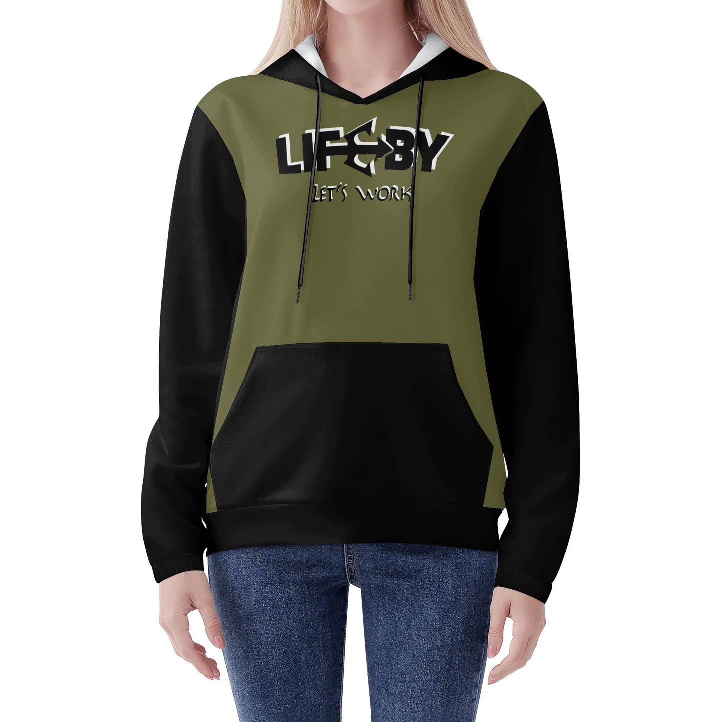 Women's Lightweight LifeBy Khaki Hoodie - LifeBy Fitness