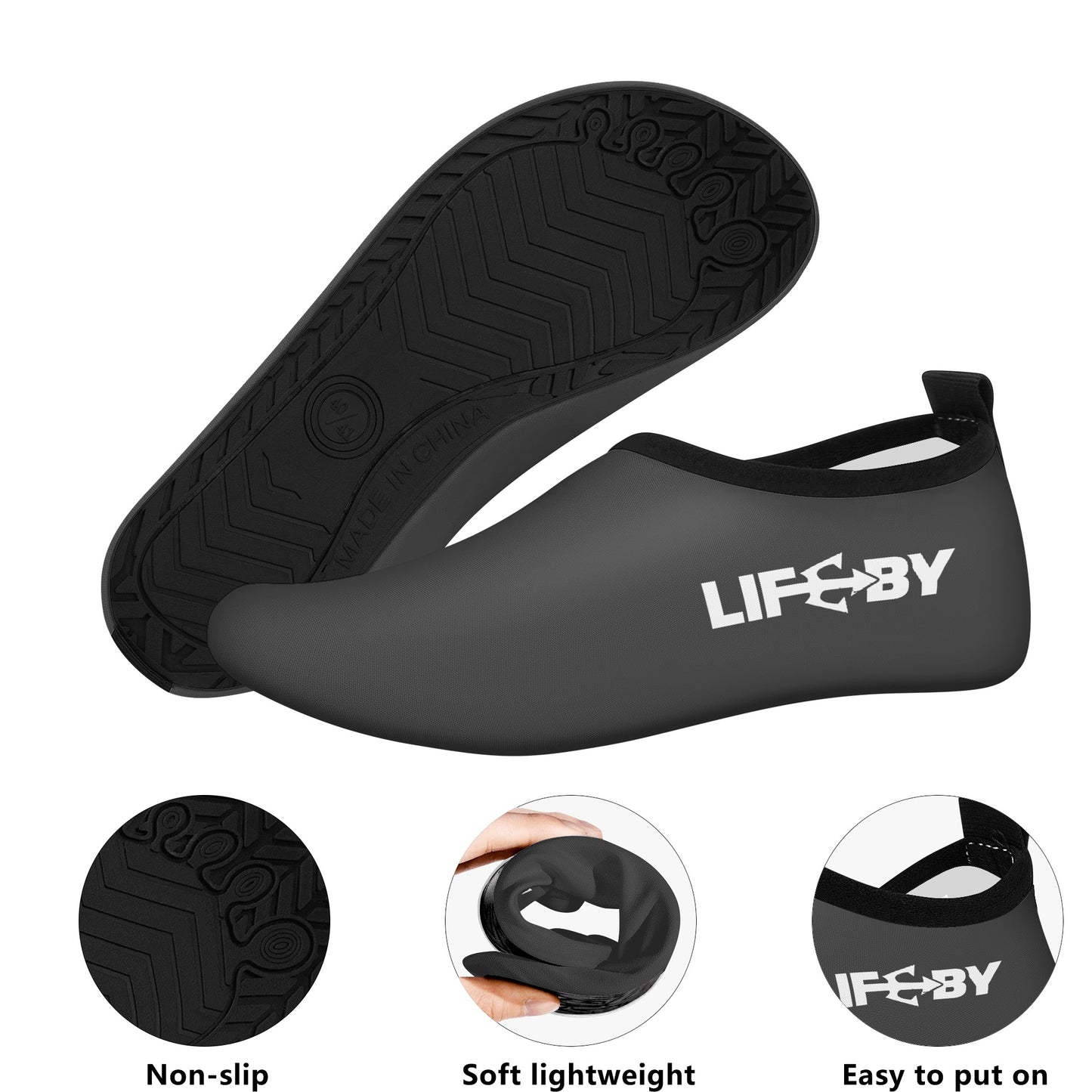 Men's LifeBy Grey Water Sports Skin Shoes - LifeBy Fitness