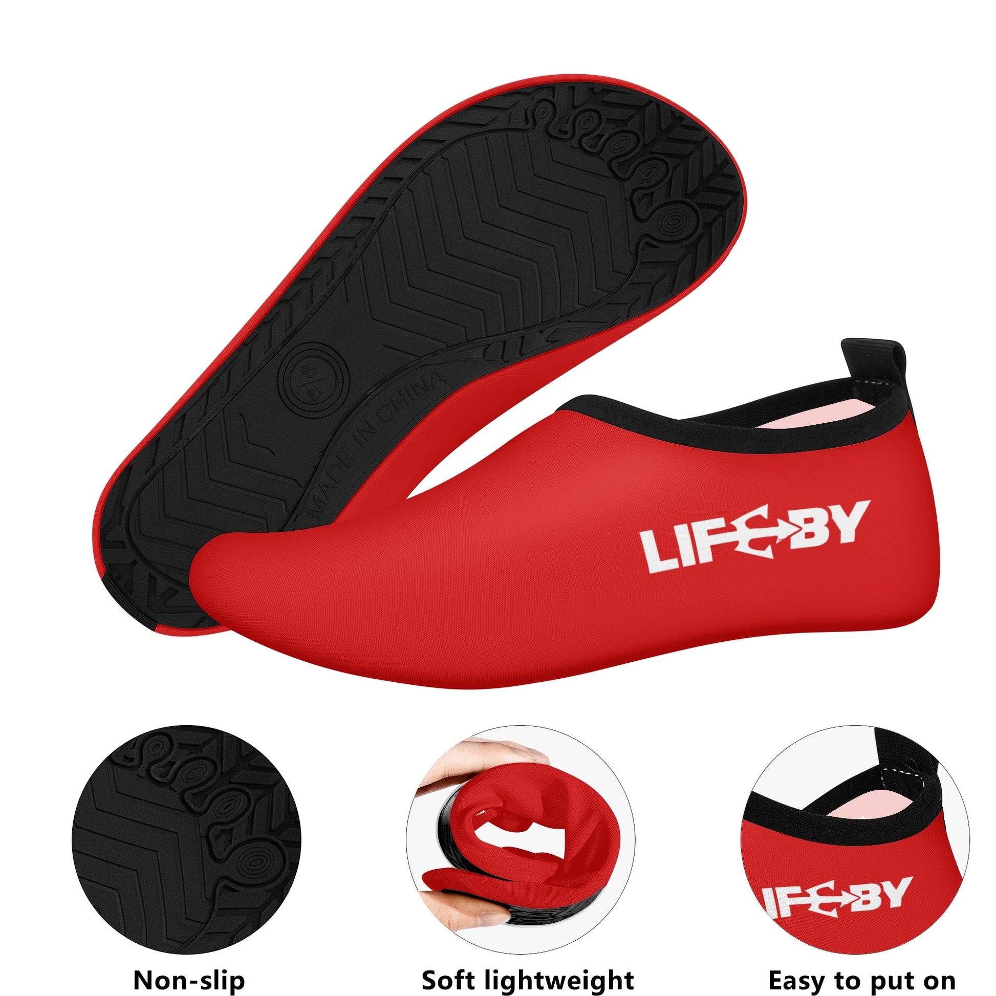 Men's LifeBy Red Water Sports Skin Shoes - LifeBy Fitness