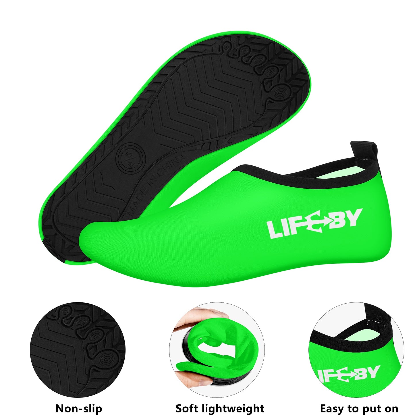 Men's LifeBy Neon Green Water Sports Skin Shoes - LifeBy Fitness