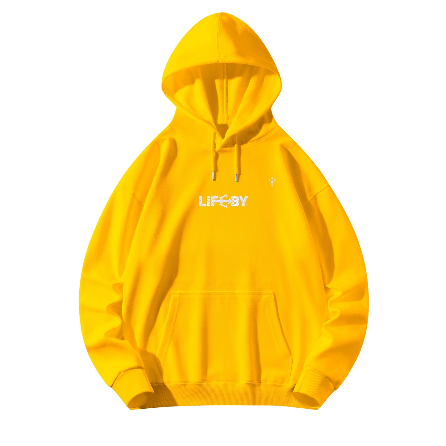 LifeBy  White Embroidered Pullover Hoodie