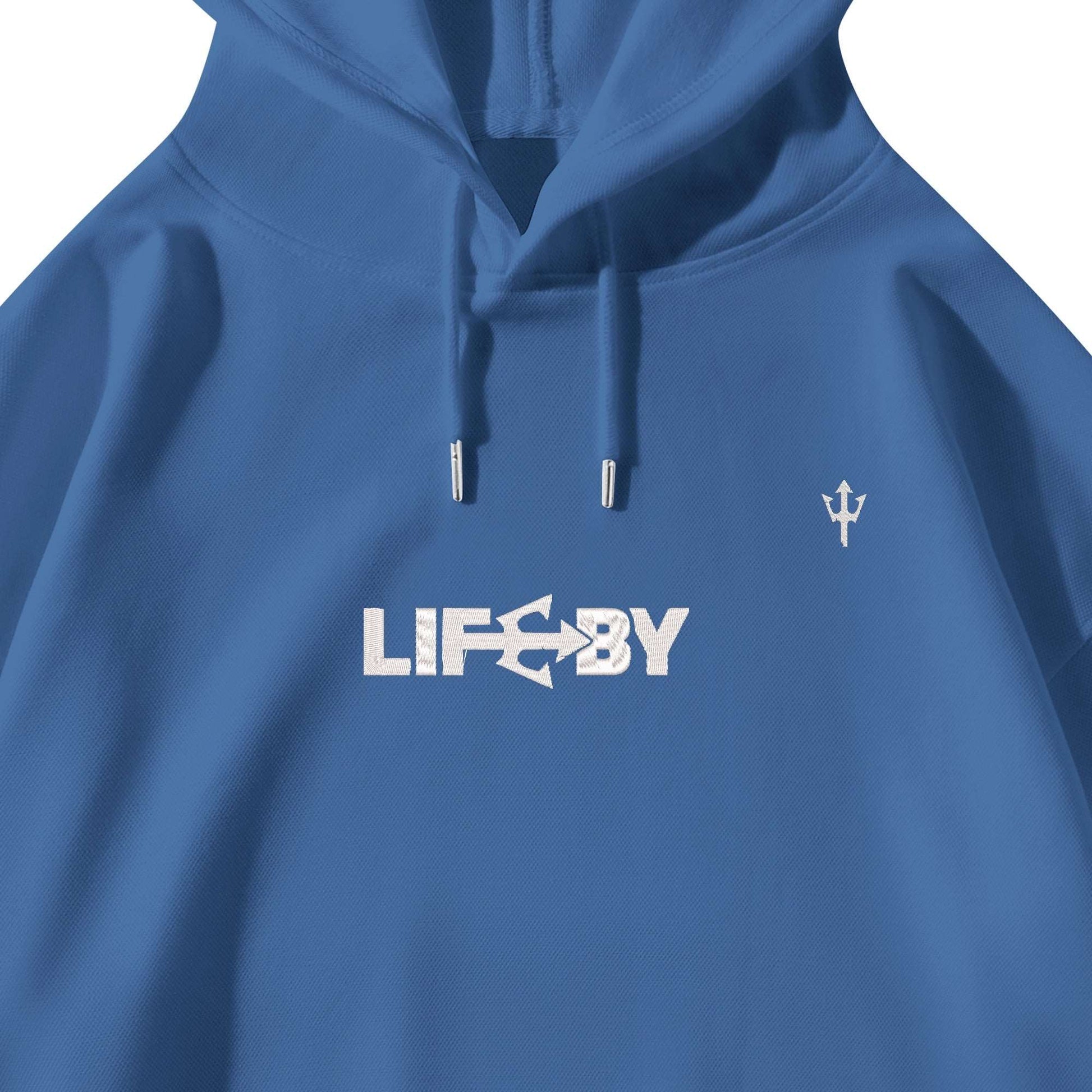 LifeBy  White Embroidered Pullover Hoodie