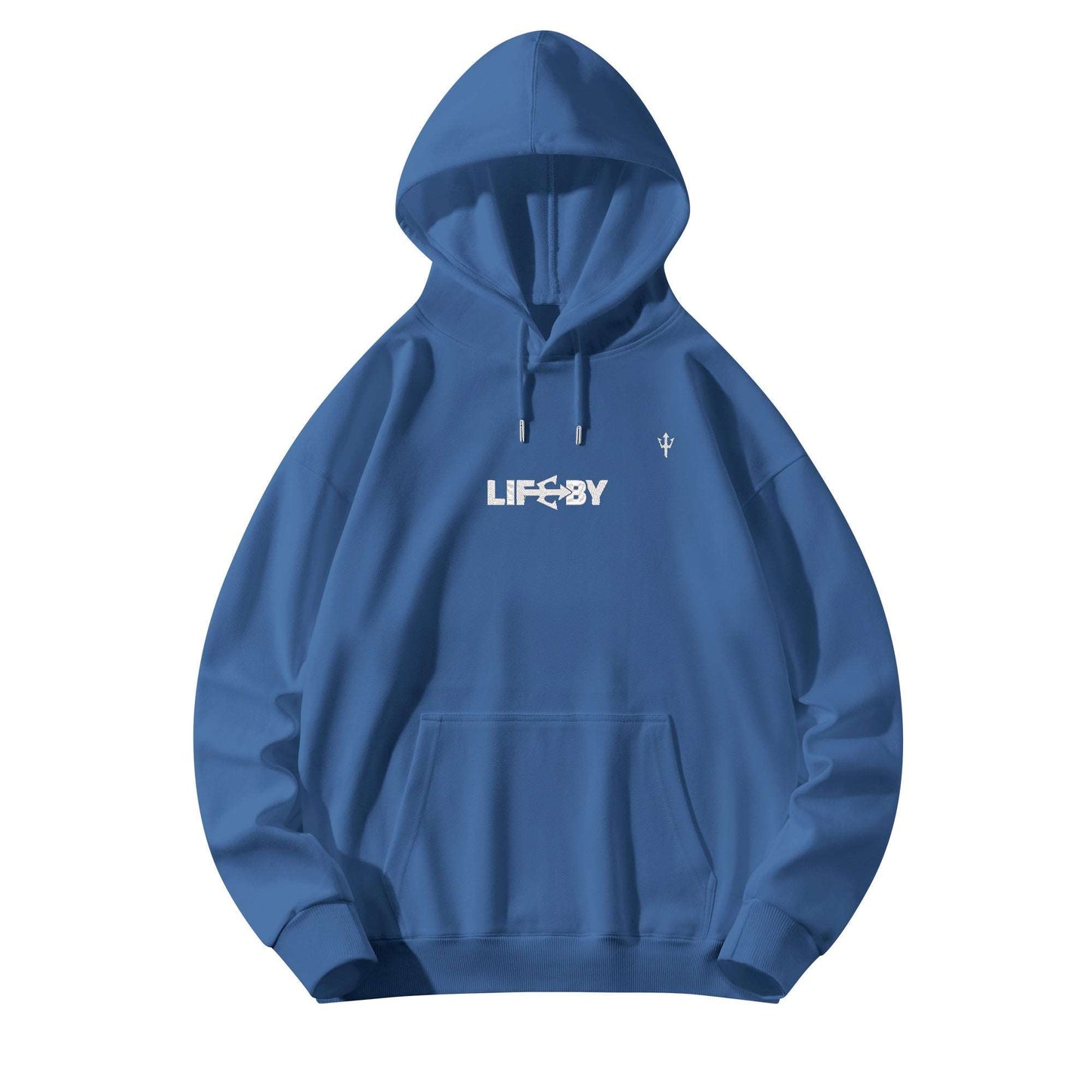 LifeBy  White Embroidered Pullover Hoodie