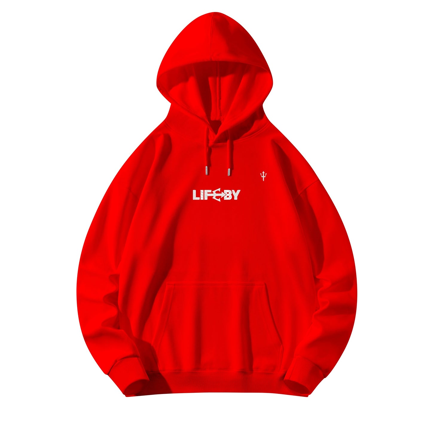 LifeBy  White Embroidered Pullover Hoodie