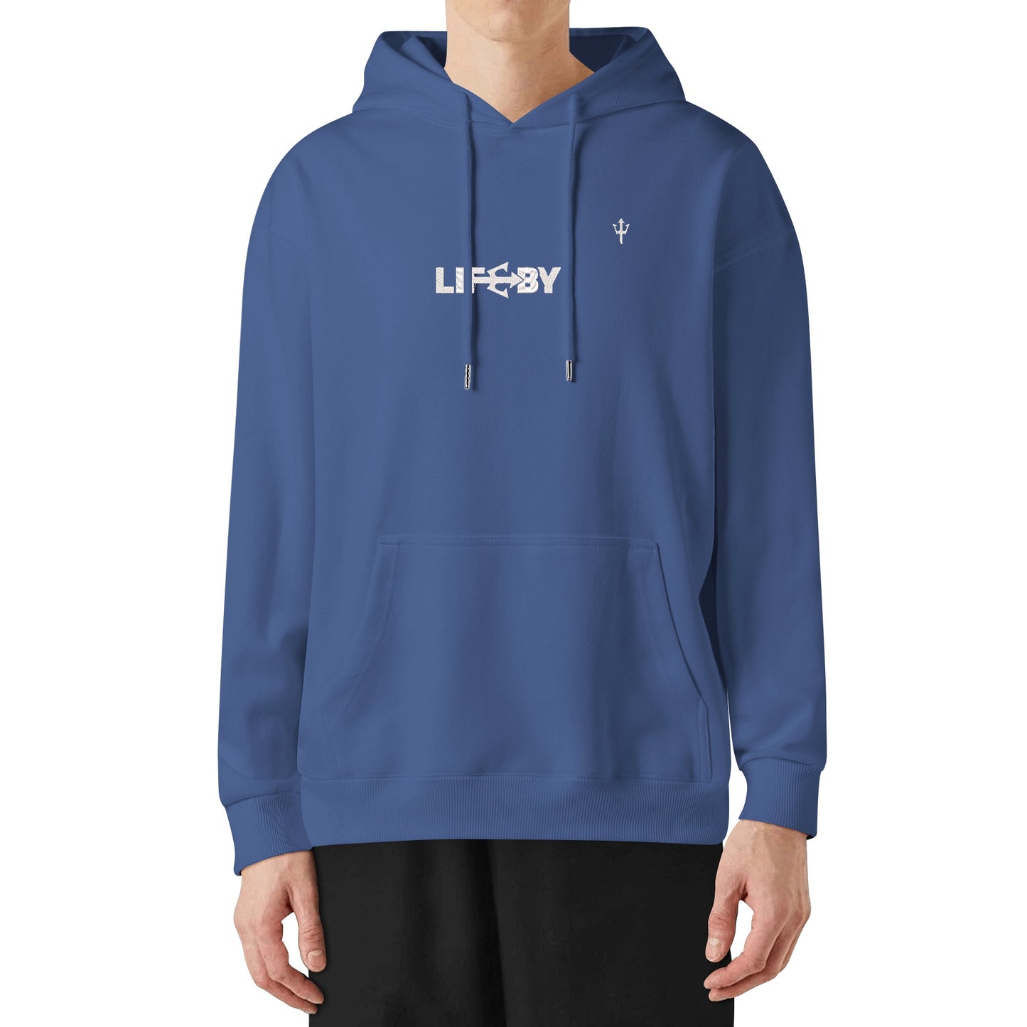 LifeBy  White Embroidered Pullover Hoodie