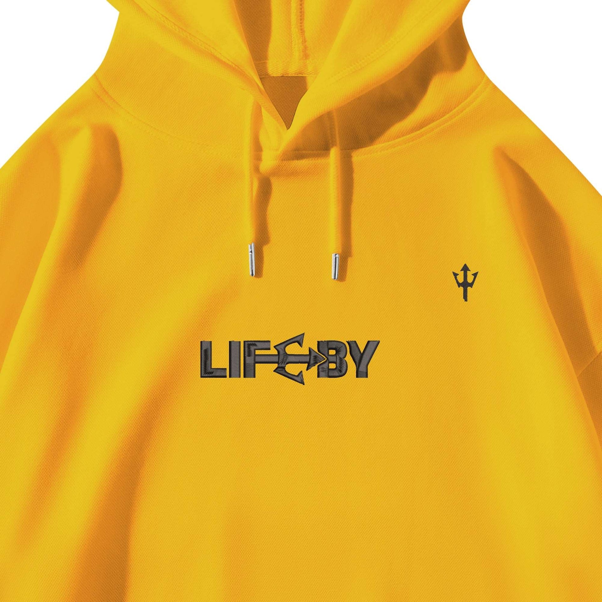 LifeBy Black Embroidered Pullover Hoodie