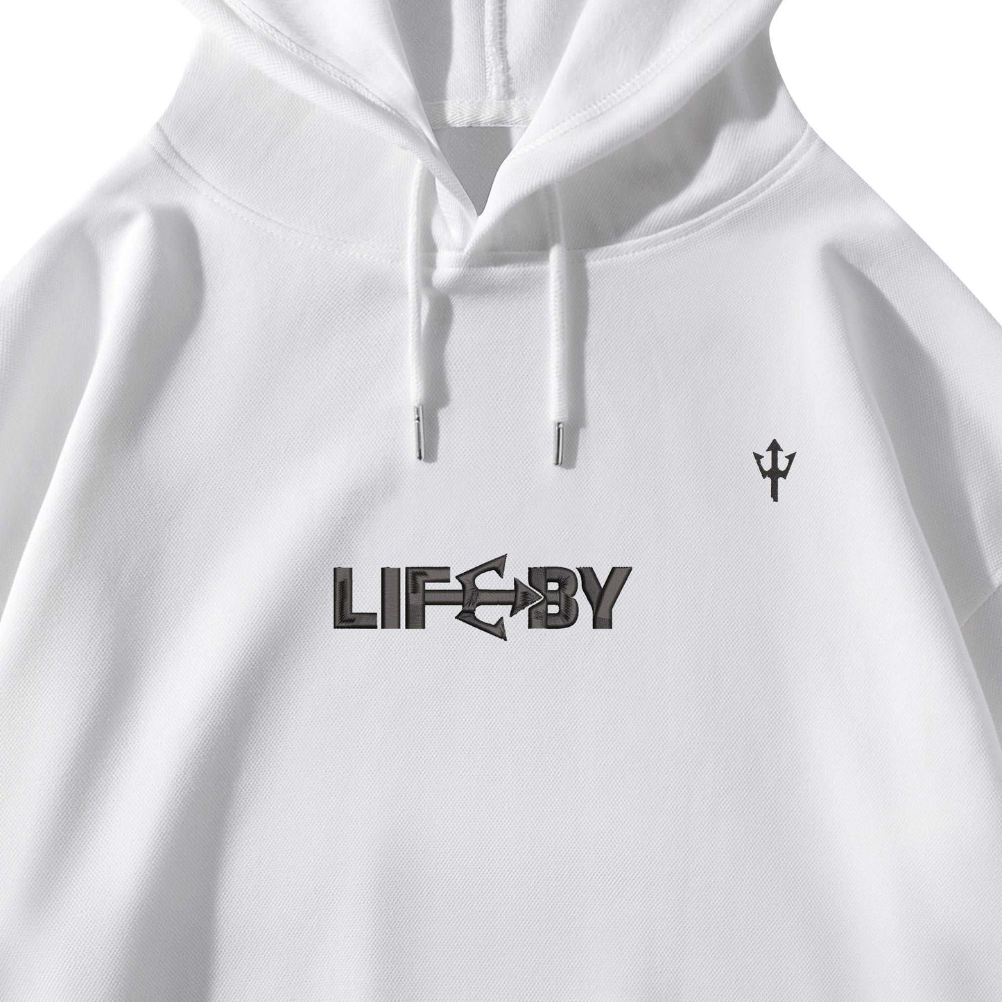 LifeBy Black Embroidered Pullover Hoodie