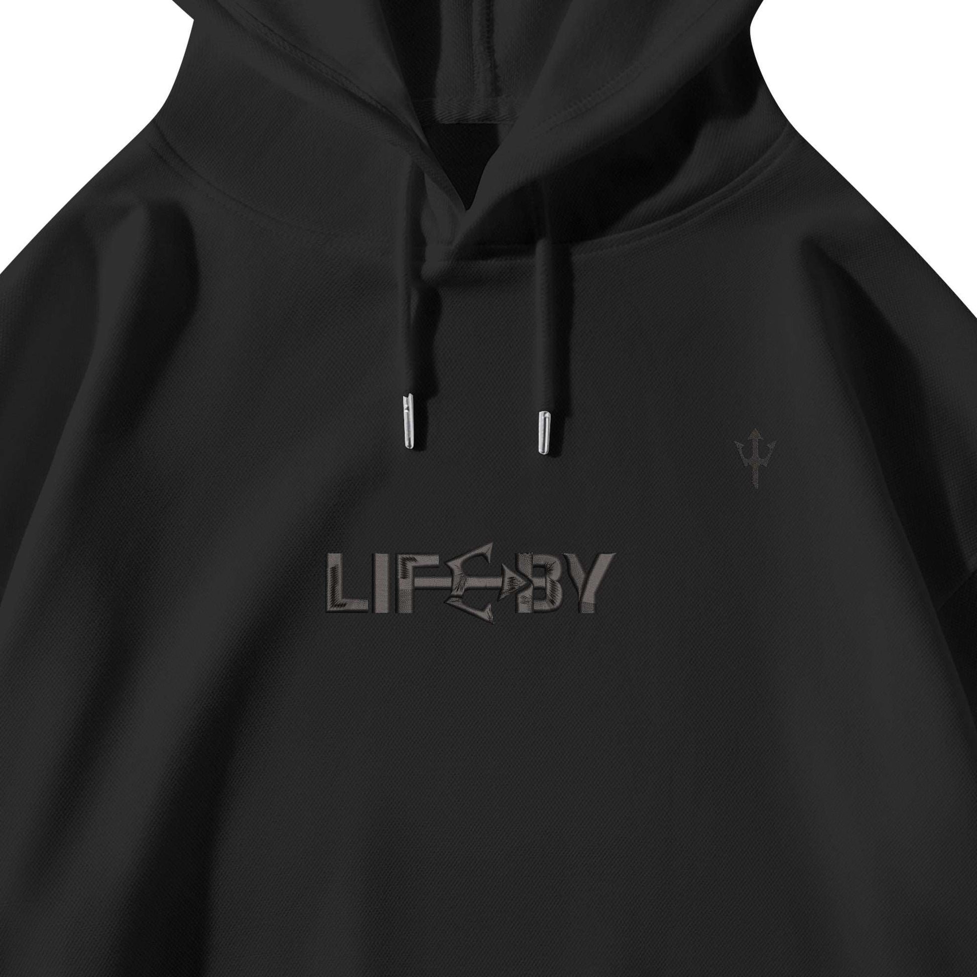 LifeBy Black Embroidered Pullover Hoodie