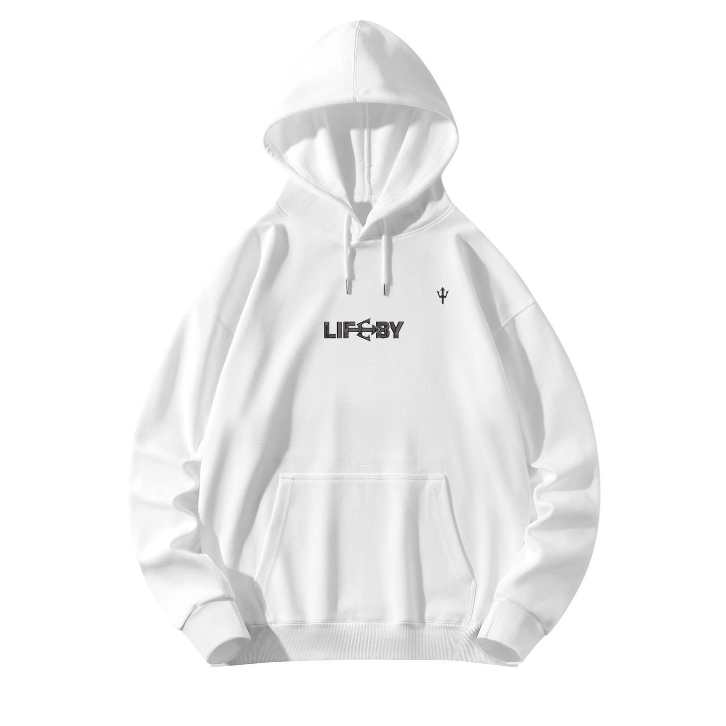 LifeBy Black Embroidered Pullover Hoodie