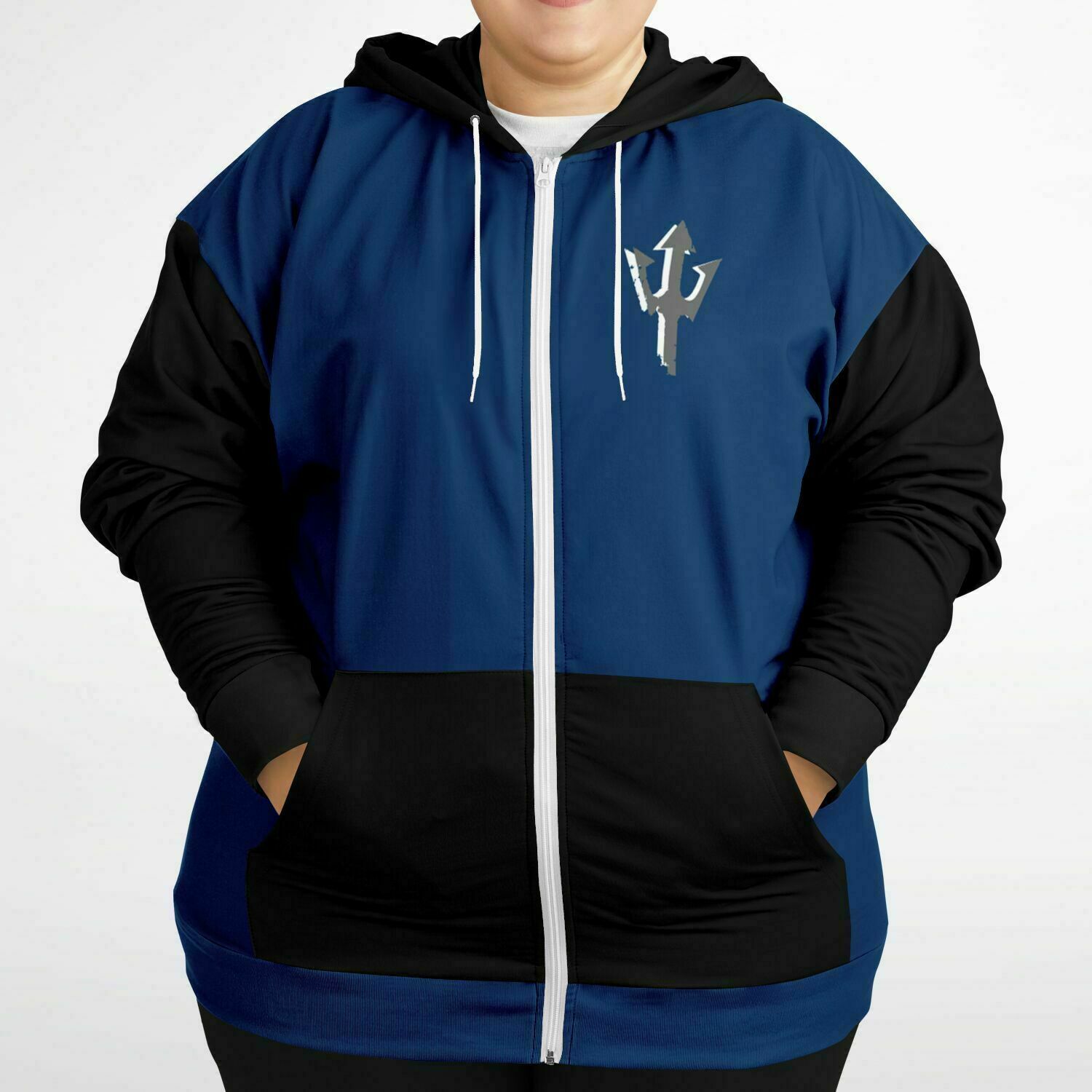 LifeBy Navy Blue Athletic Plus-size Ziphoodie - LifeBy Fitness