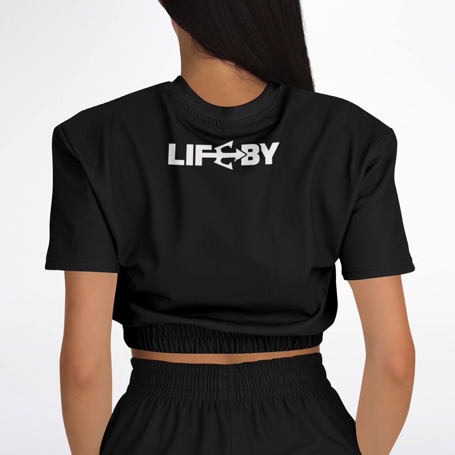 Women's LifeBy Black Athletic Cropped Sweatshirt - LifeBy Fitness