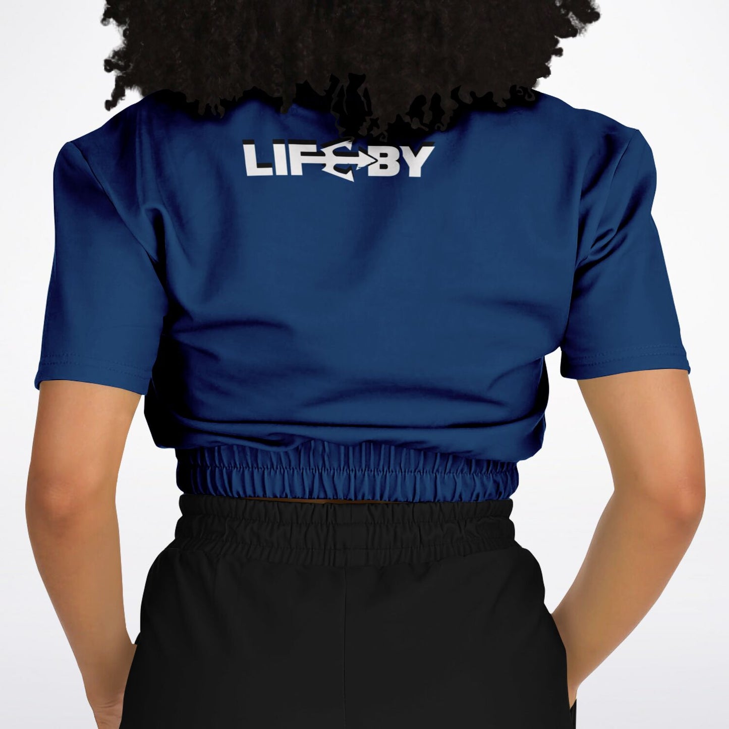 Women's LifeBy Navy Blue Athletic Cropped Sweatshirt - LifeBy Fitness