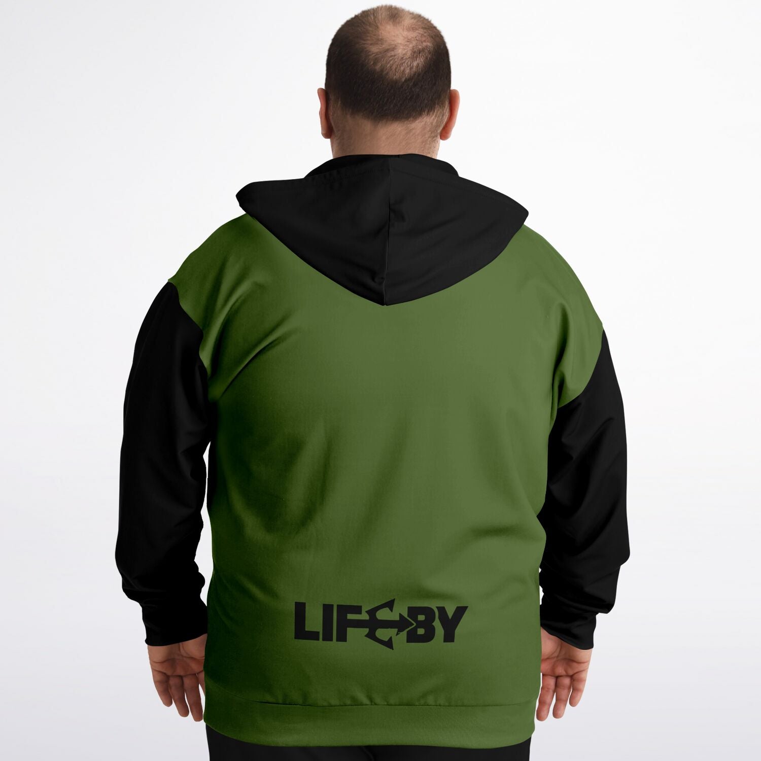 LifeBy Military Green Athletic Plus-size Ziphoodie - LifeBy Fitness