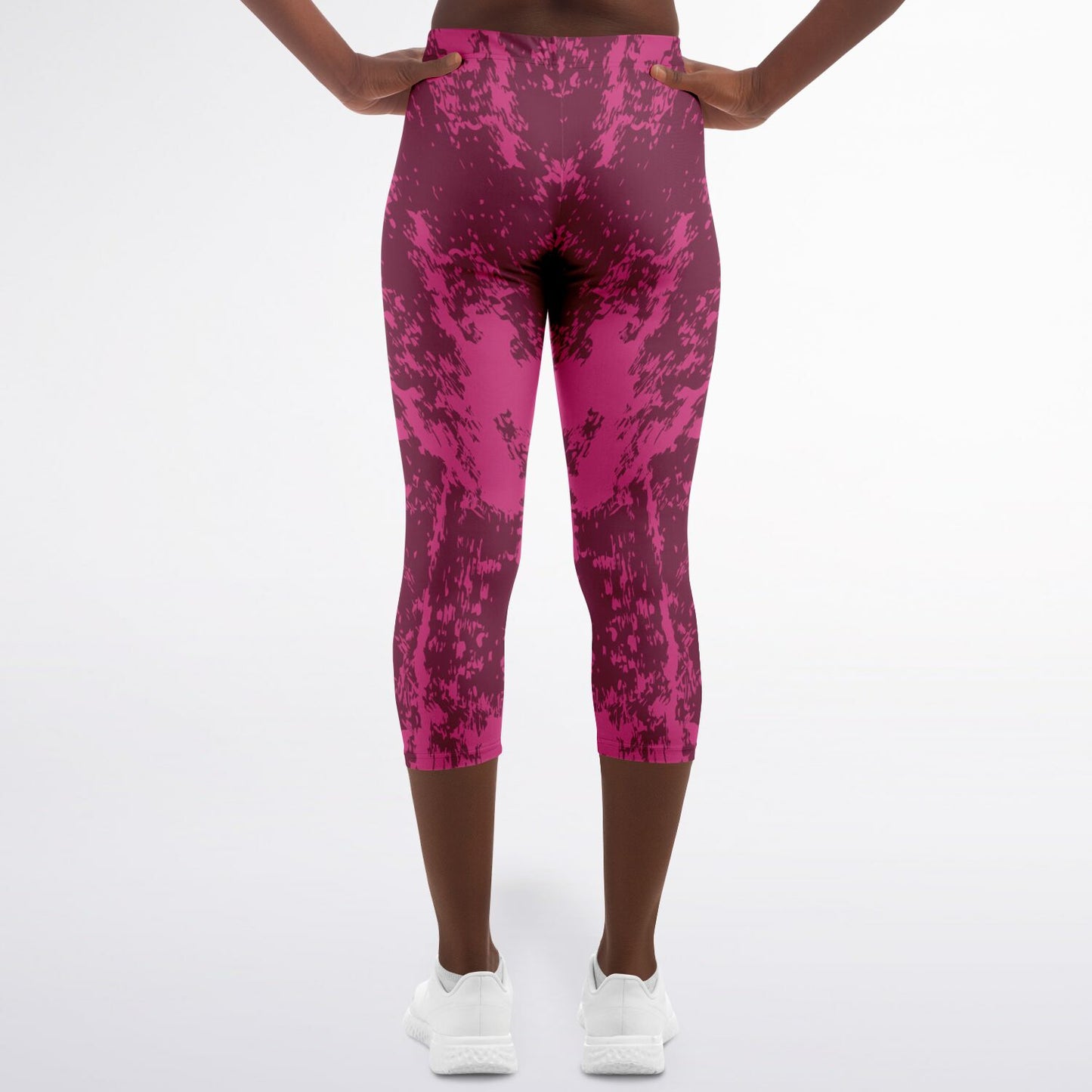 Women's LifeBy Pink Swirl Capri Leggings - LifeBy Fitness