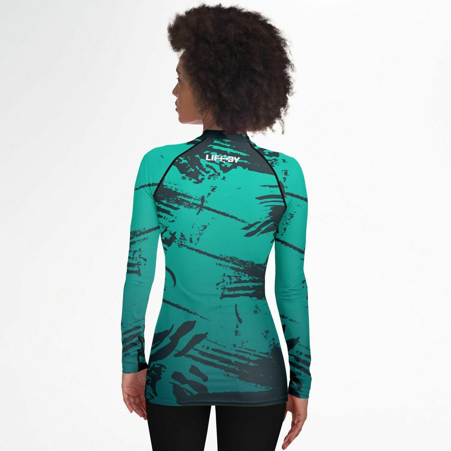 Women's LifeBy Blue Abstract Rashguard - LifeBy Fitness