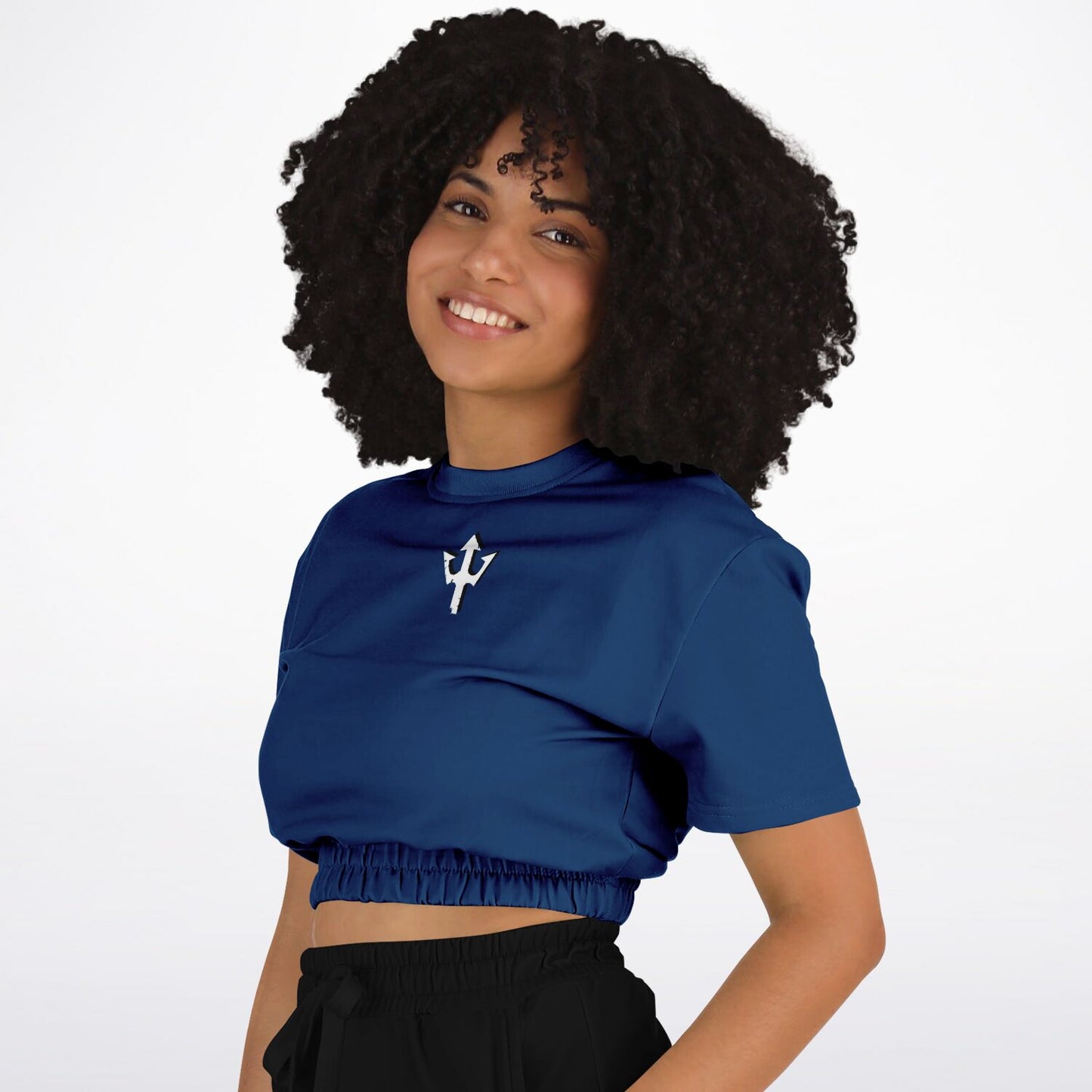 Women's LifeBy Navy Blue Athletic Cropped Sweatshirt - LifeBy Fitness