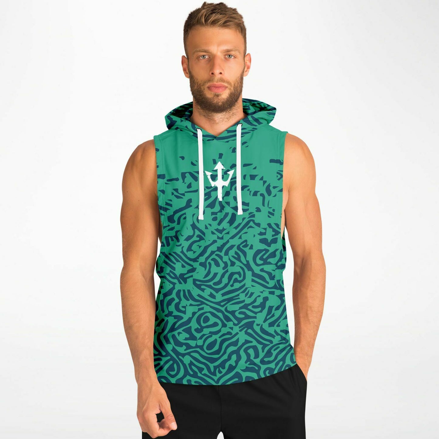 Aqua Sleeveless Hoodie