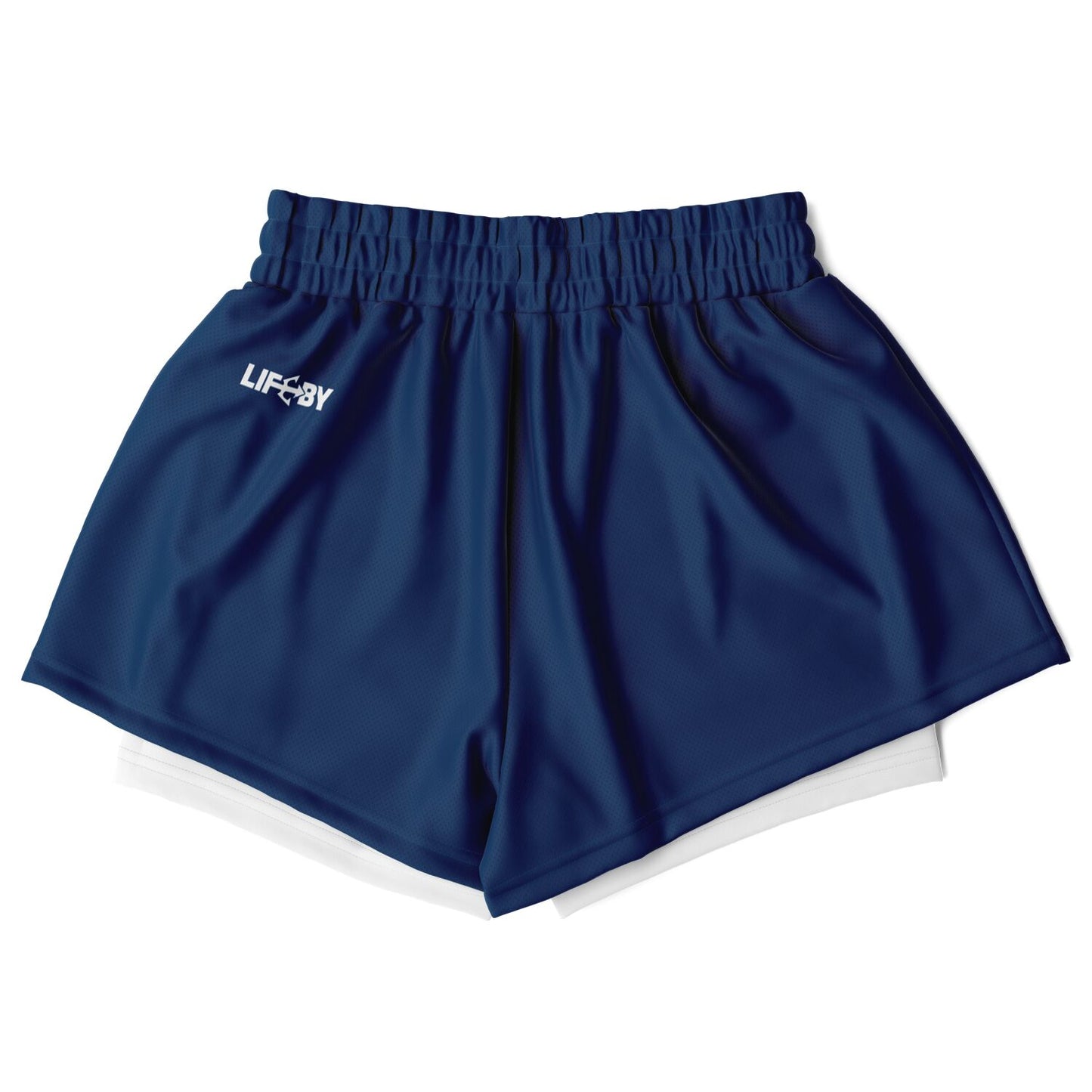 Women's LifeBy Navy Blue 2-in-1  Sports Shorts - LifeBy Fitness