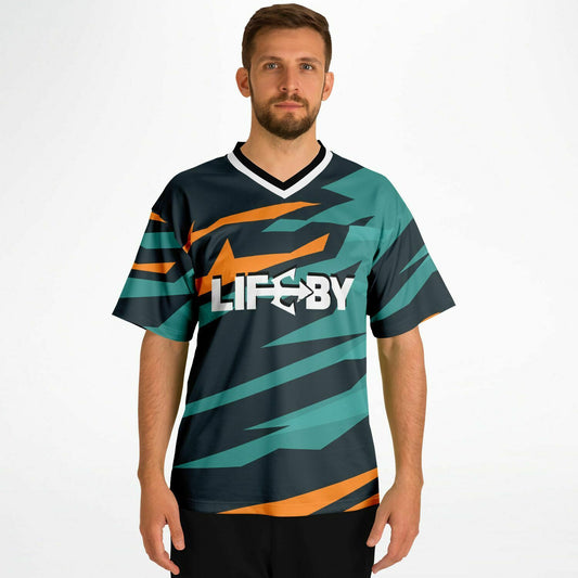 LifeBy Orange-Blue Sports Jersey - LifeBy Fitness