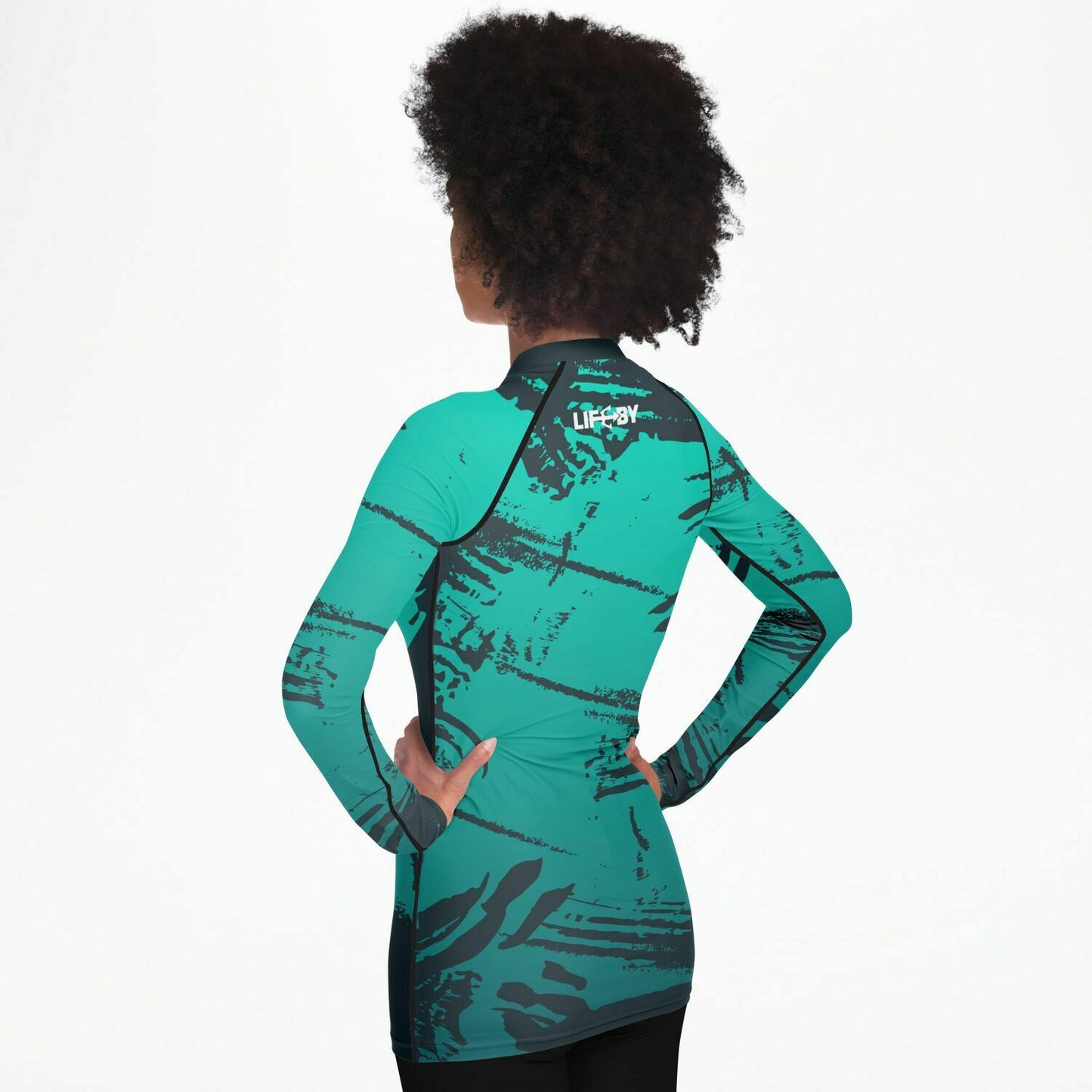 Women's LifeBy Blue Abstract Rashguard - LifeBy Fitness