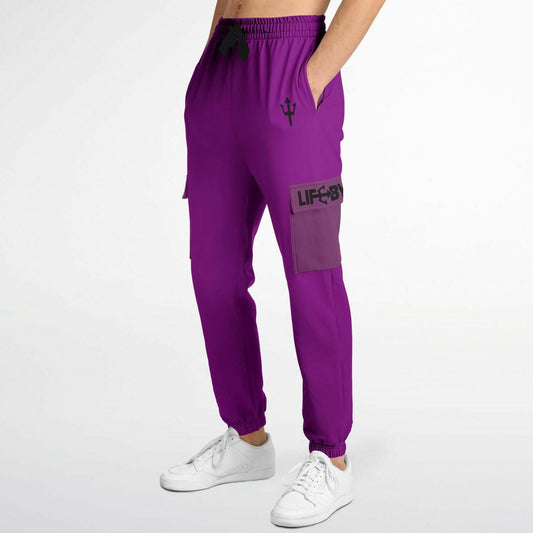 LifeBy Purple Athletic Cargo Joggers - LifeBy Fitness