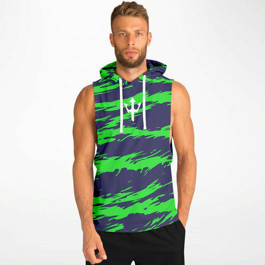 Green Dash Sleeveless Hoodie