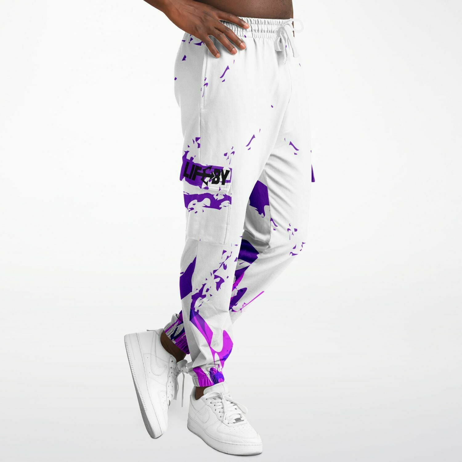 LifeBy Purple Splash Athletic Cargo Joggers - LifeBy Fitness