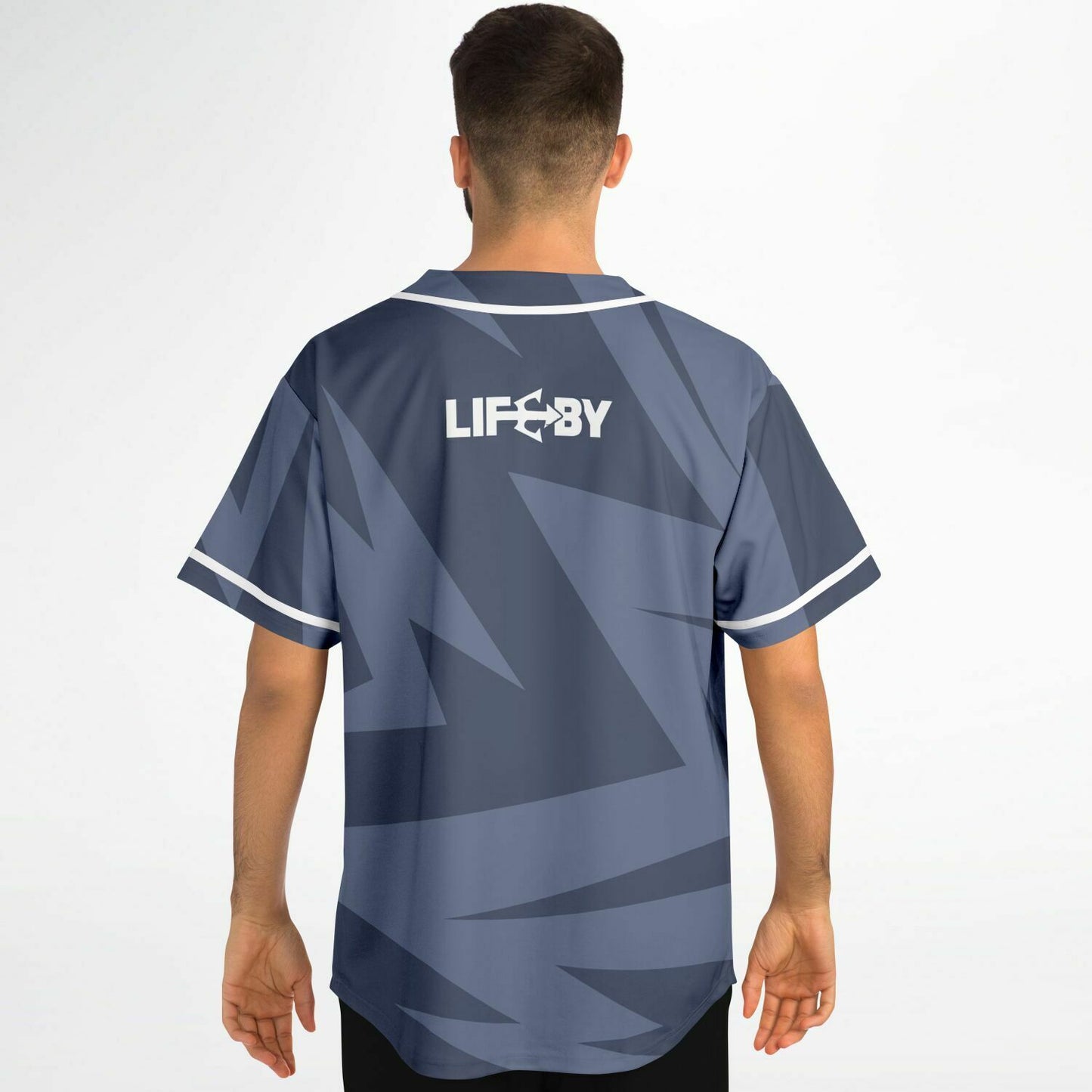 LifeBy Blue Abstract Baseball Jersey