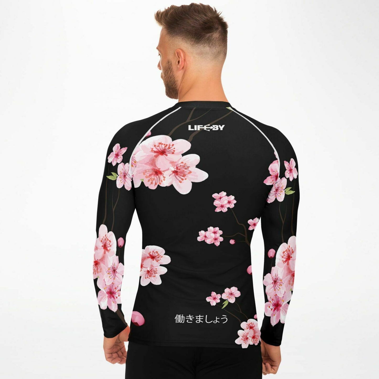 Men's LifeBy Black Cherry Blossom Rashguard - LifeBy Fitness