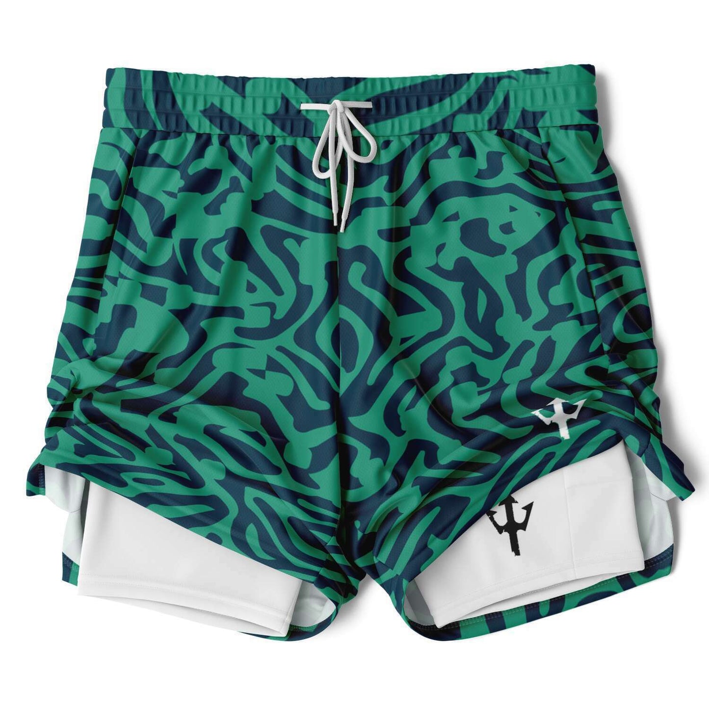 Men's LifeBy Green Pattern 2-in-1 Shorts - LifeBy Fitness