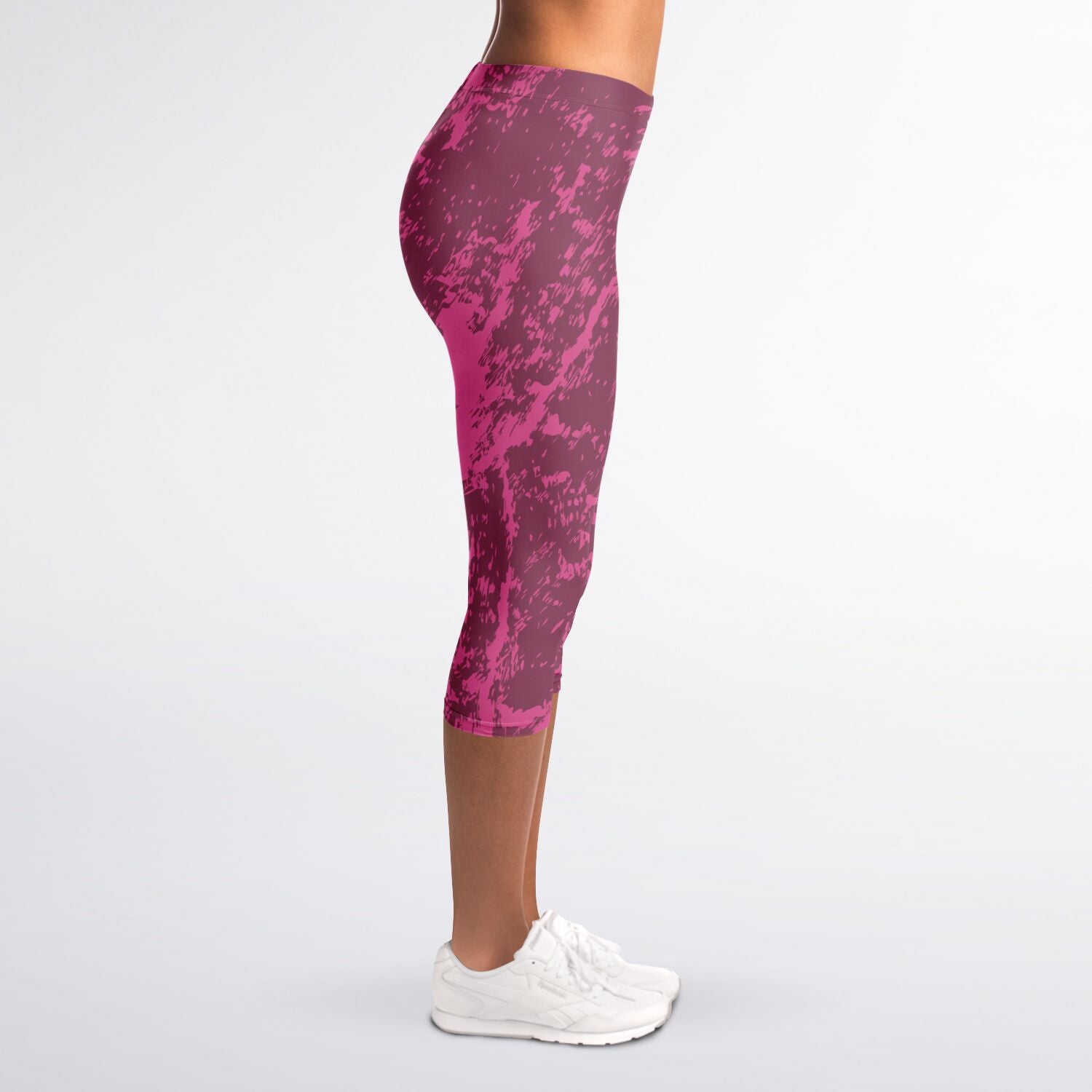 Women's LifeBy Pink Swirl Capri Leggings - LifeBy Fitness