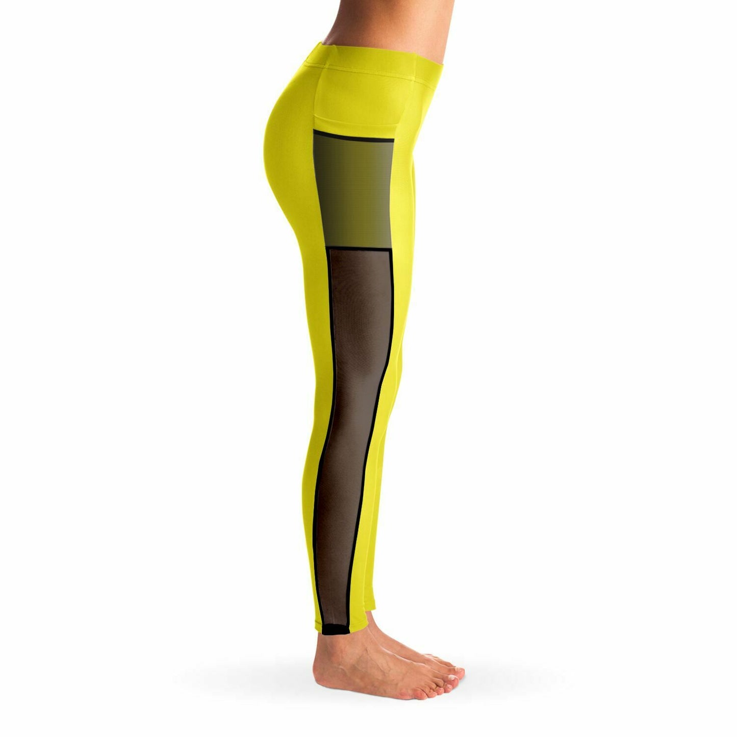 Women's LifeBy Yellow Mesh Pocket Legging