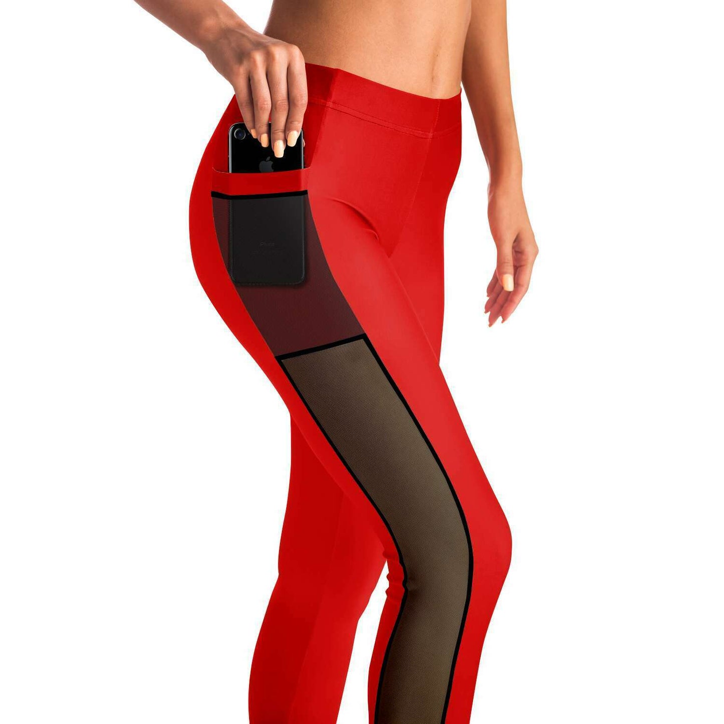 Women's LifeBy Red Mesh Pocket Legging