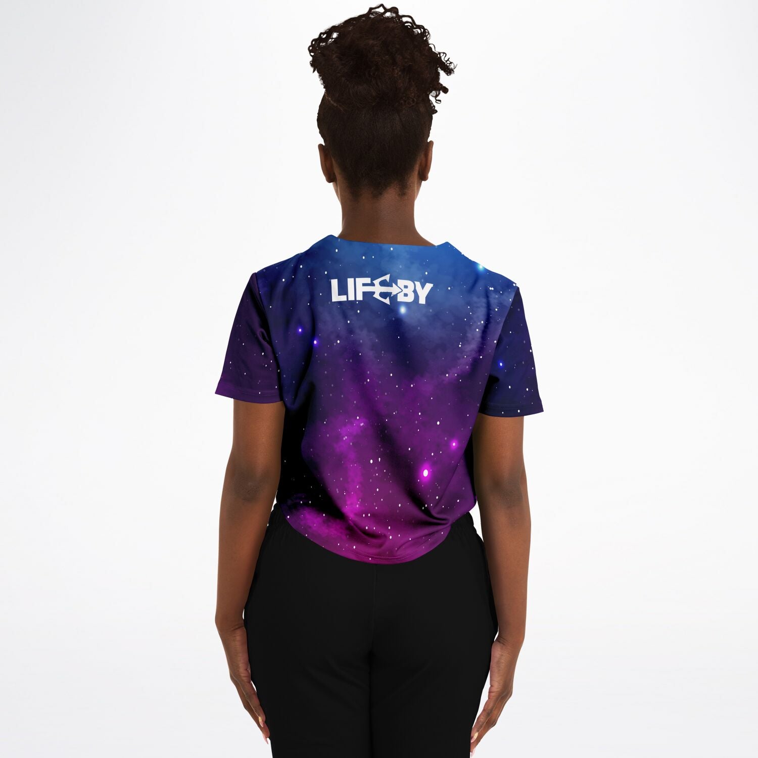 Women's LifeBy Night Sky Cropped Baseball Jersey - LifeBy Fitness